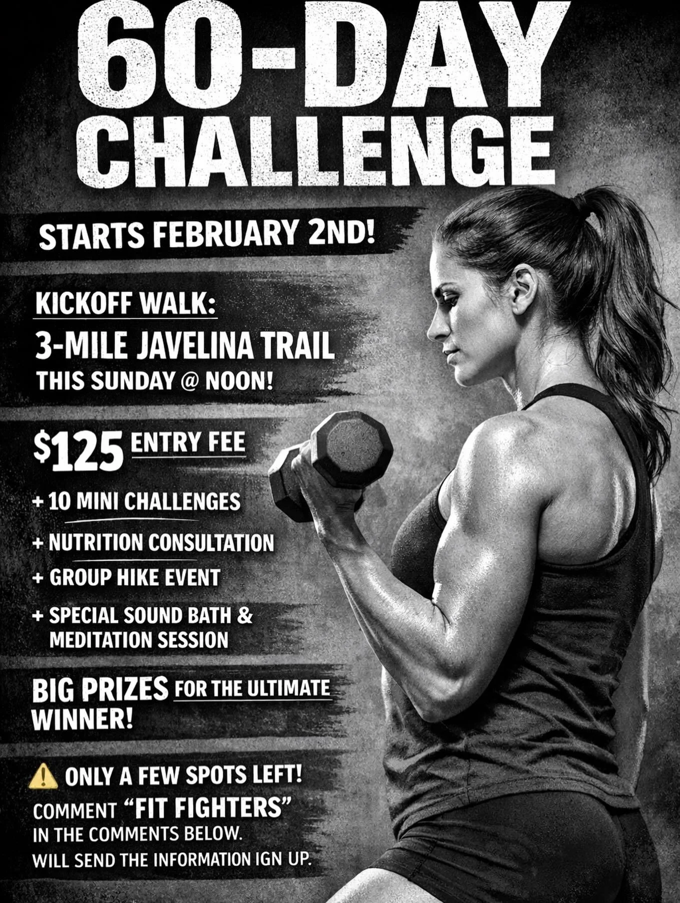 🚨🚨OUR 3rd GROUP IS HERE 🚨🚨

Mental strength + physical strength = real transformation. 🧠💪

This 60-Day Challenge is designed to help you reset your habits, strengthen your body, and support your mental health &mdash; not through extremes, but t