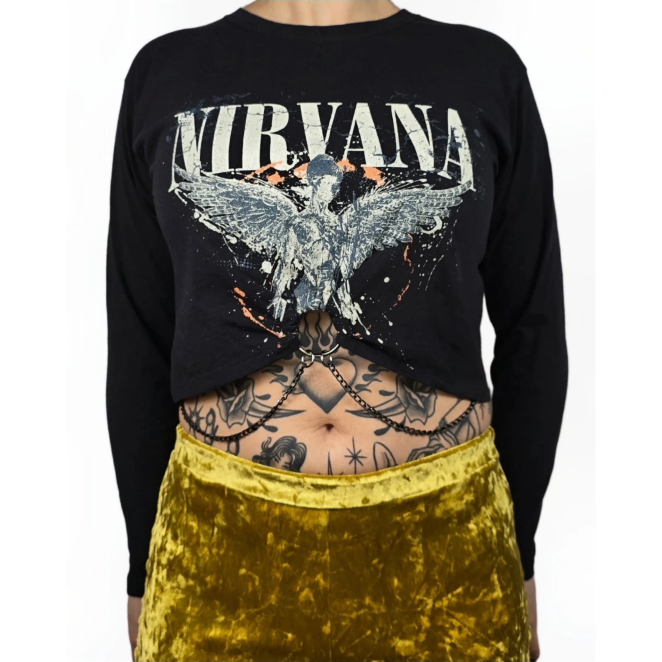 Long Sleeve Nirvana O-ring Chain Top