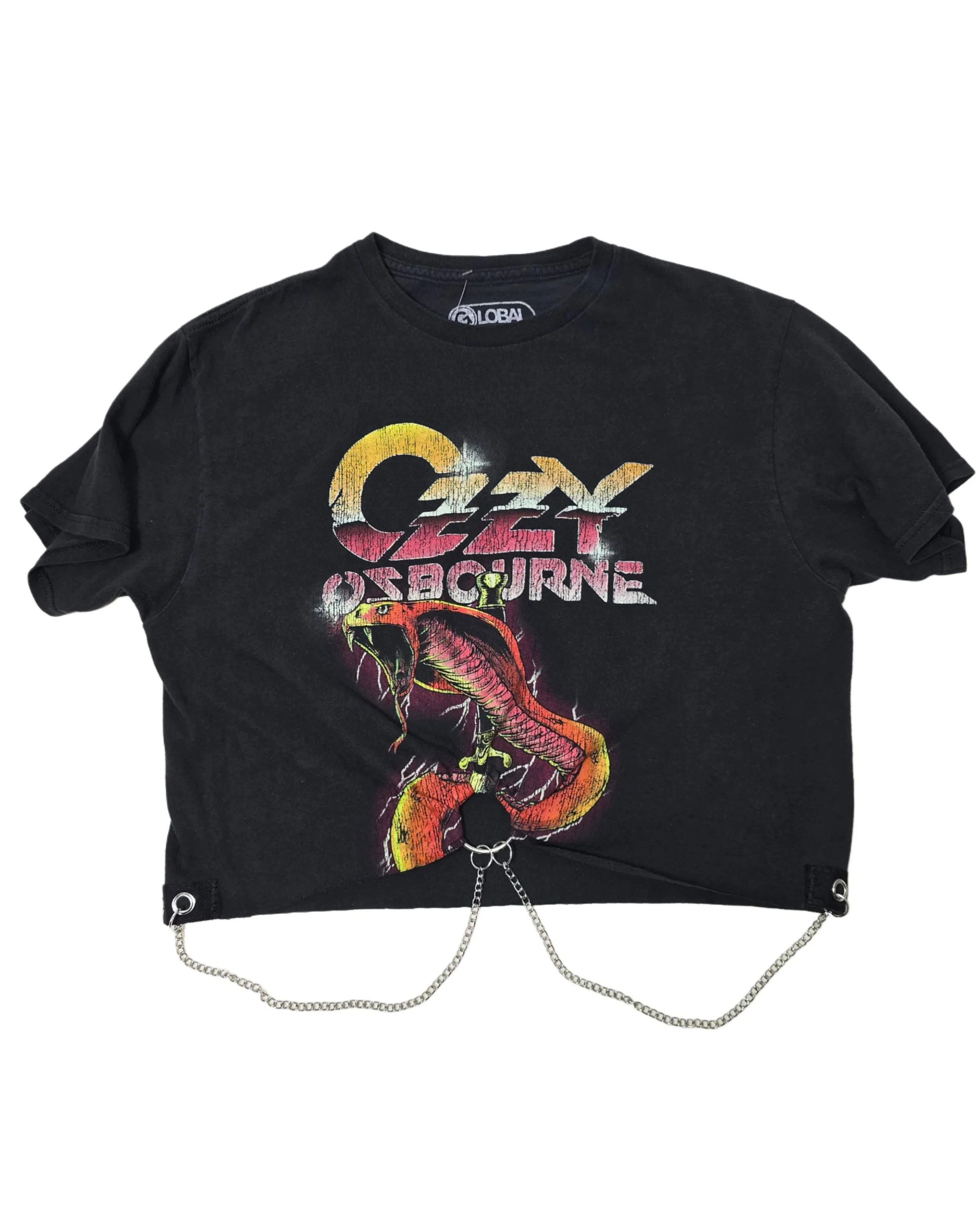 Upcycled Ozzy Osbourne O-ring Chain Top