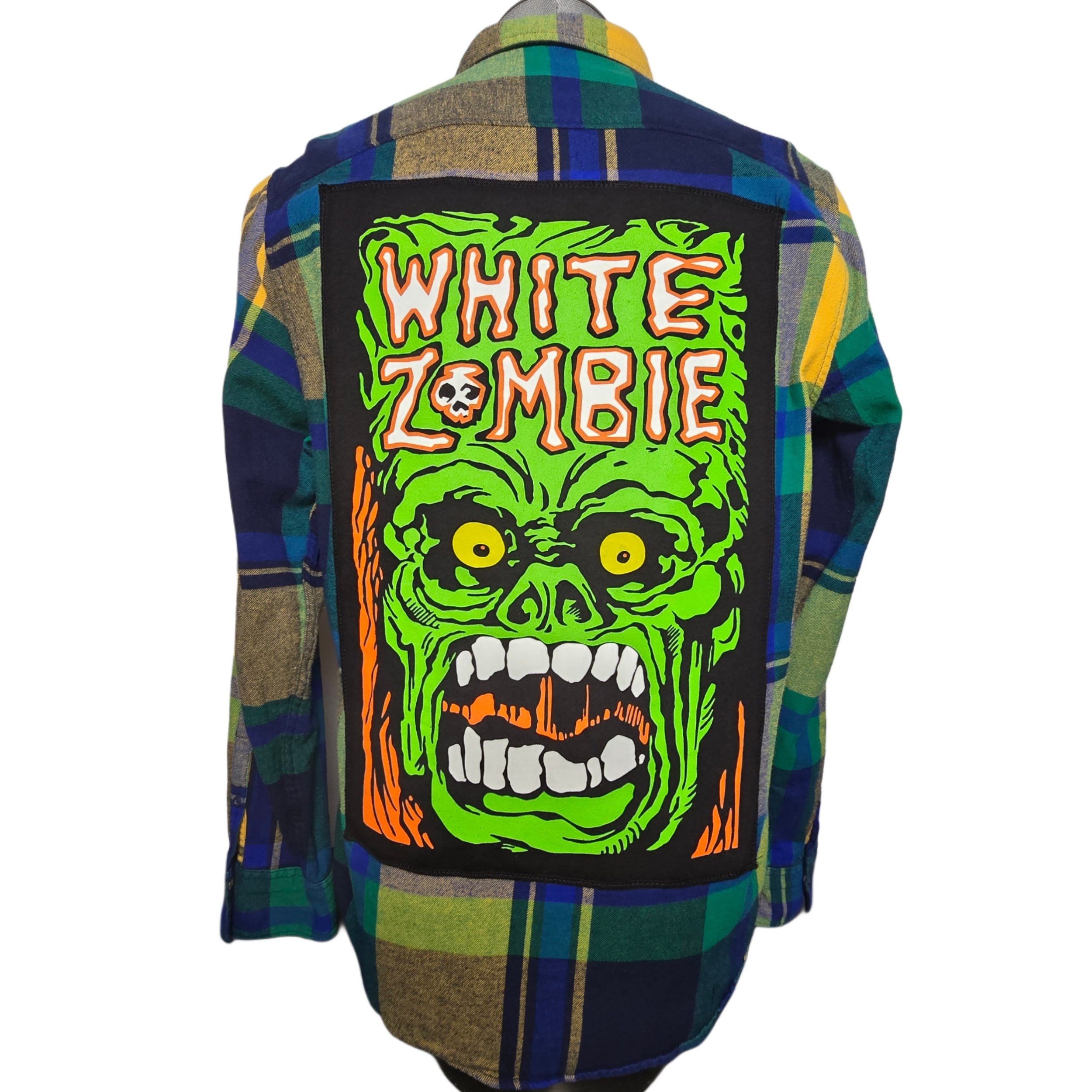 Upcycled White Zombie Flannel