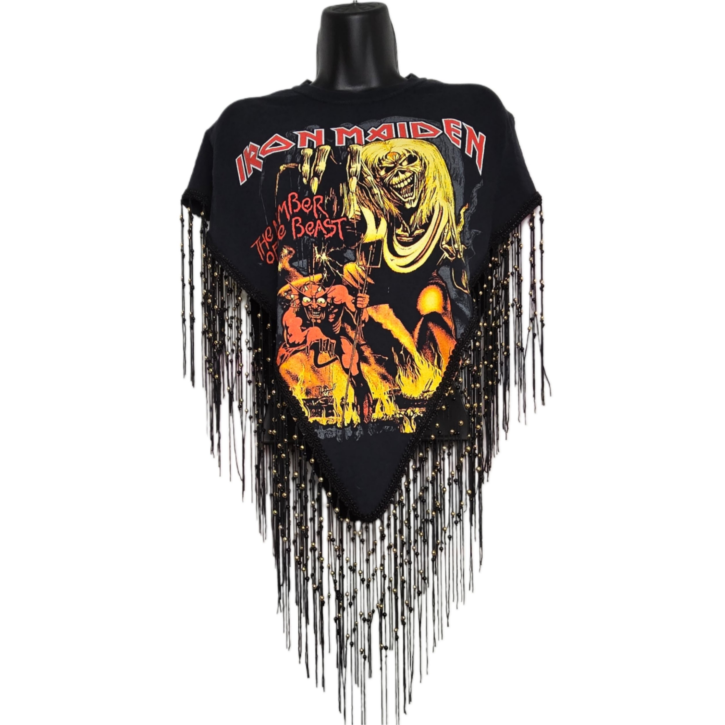 Iron Maiden Beaded Fringe Poncho