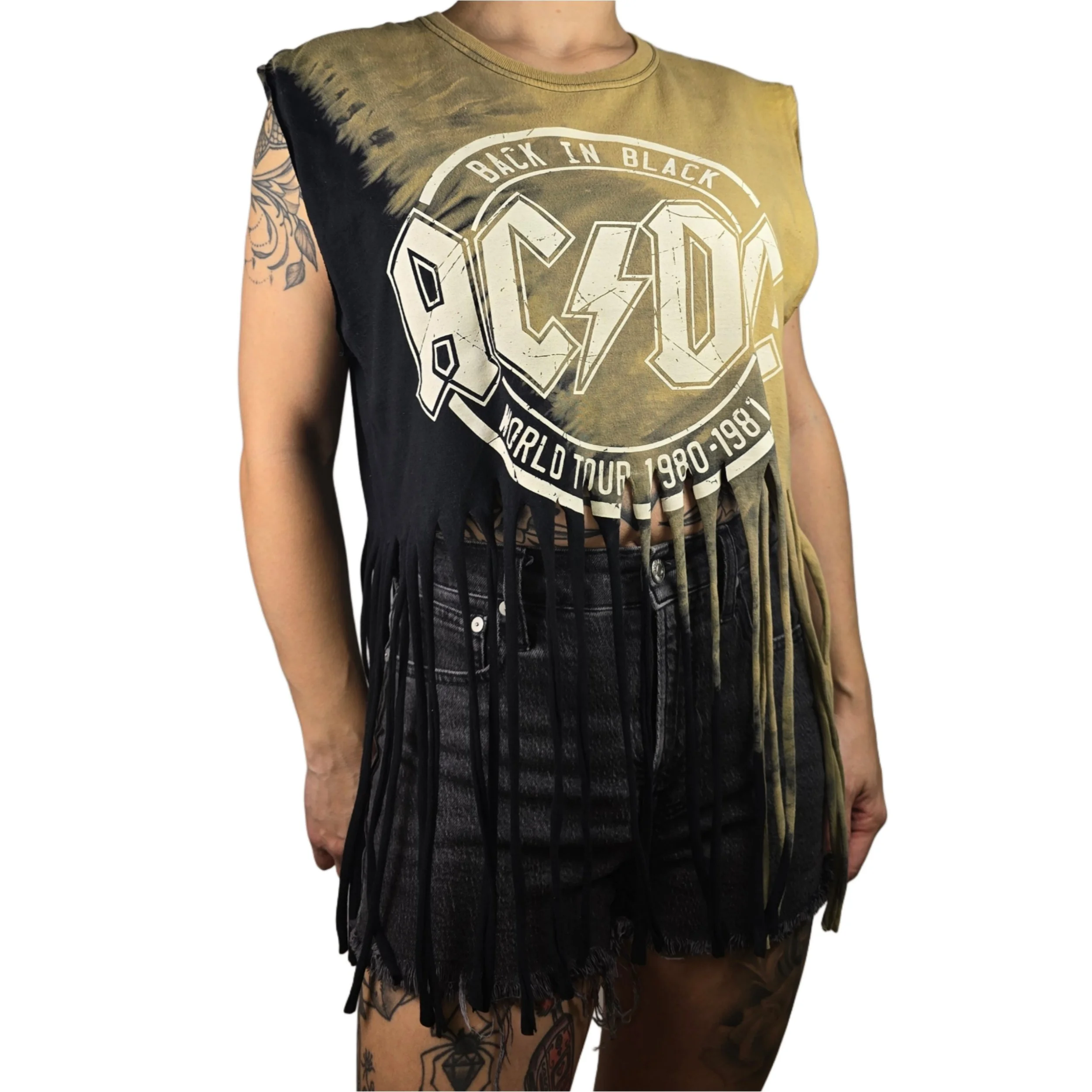 Hand Dyed AC/DC Fringe Top