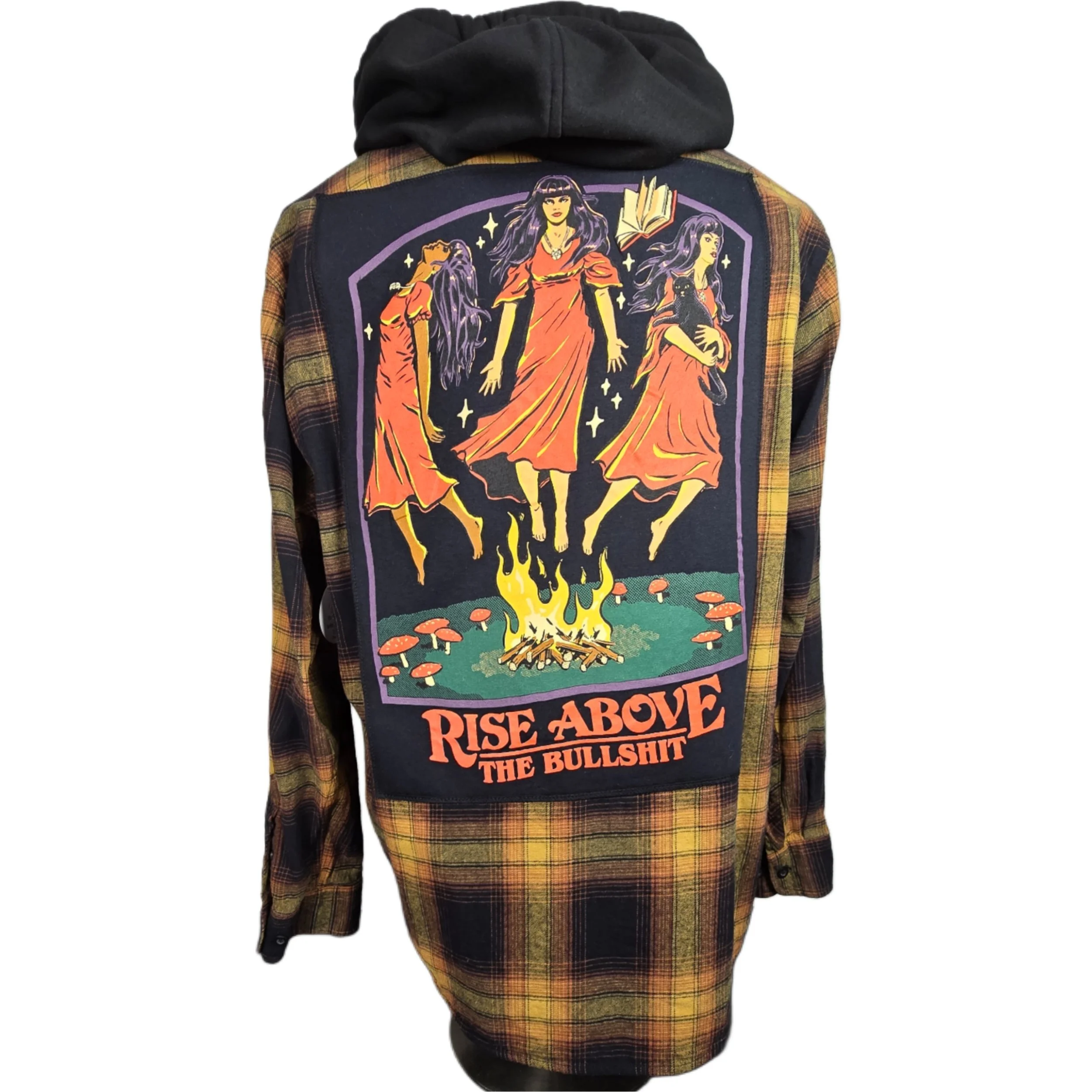 Witches Rise Above the BS Hooded Flannel