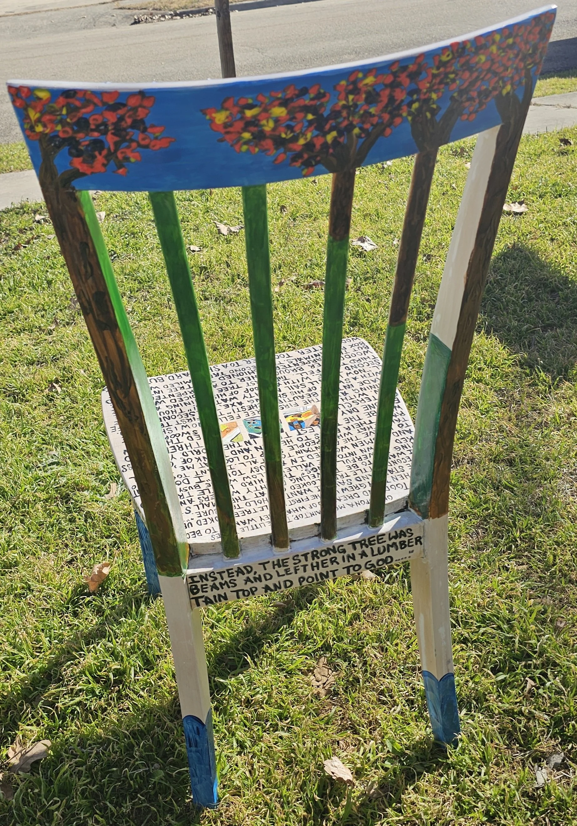 Painted chair back