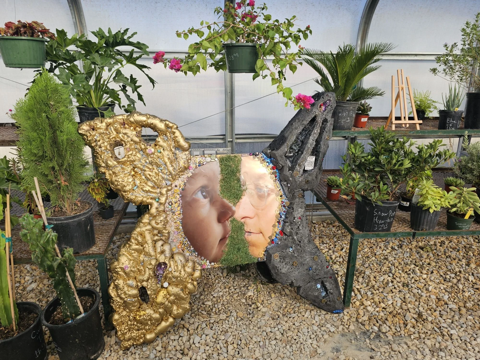 Multi-Media: Foam, Photography, Paint, and Moss.