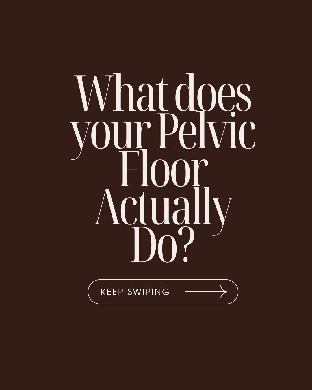Your pelvic floor does a lot more than you think and most people have no idea until something goes wrong.

It's a group of muscles at the base of your pelvis that:
&rarr; Supports your organs
&rarr; Controls when (and when not) to go to the bathroom
