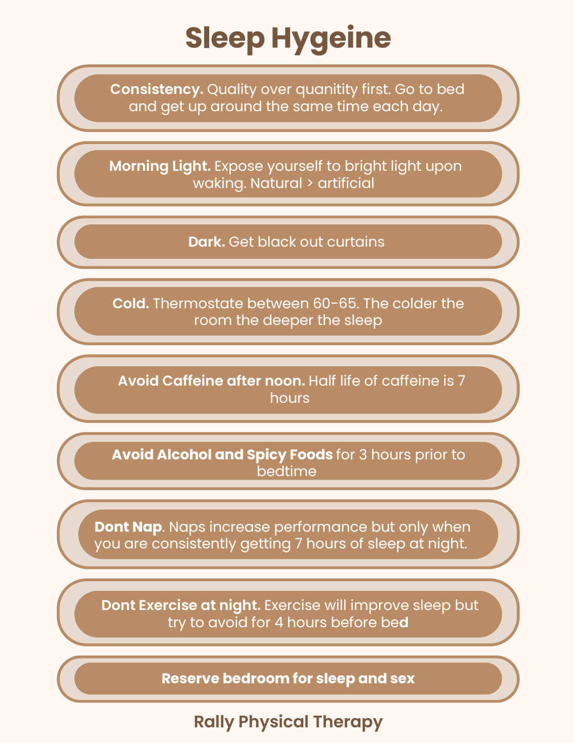 Sleep Hygeine Handout 