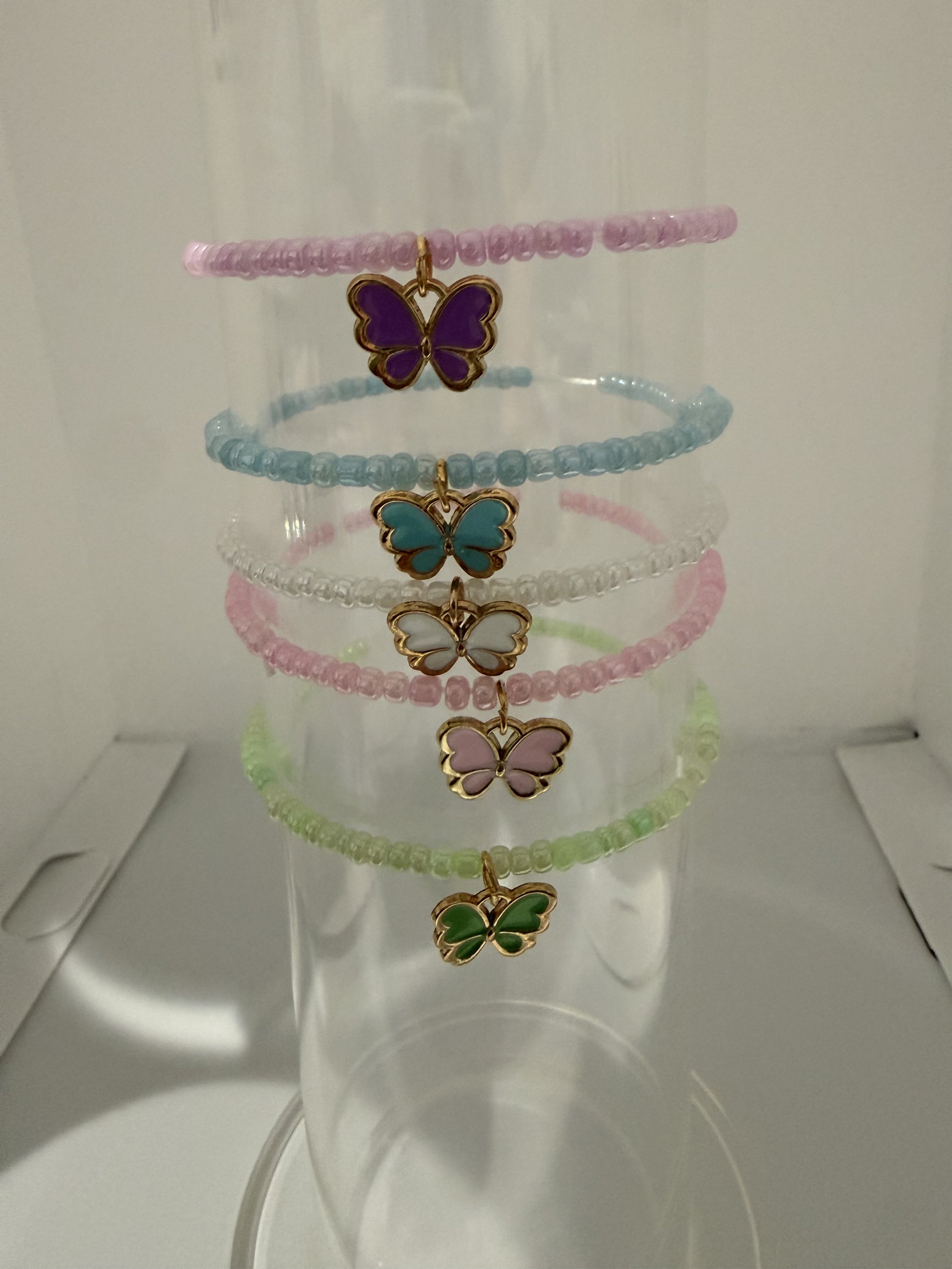 Set of 5 butterfly bracelets