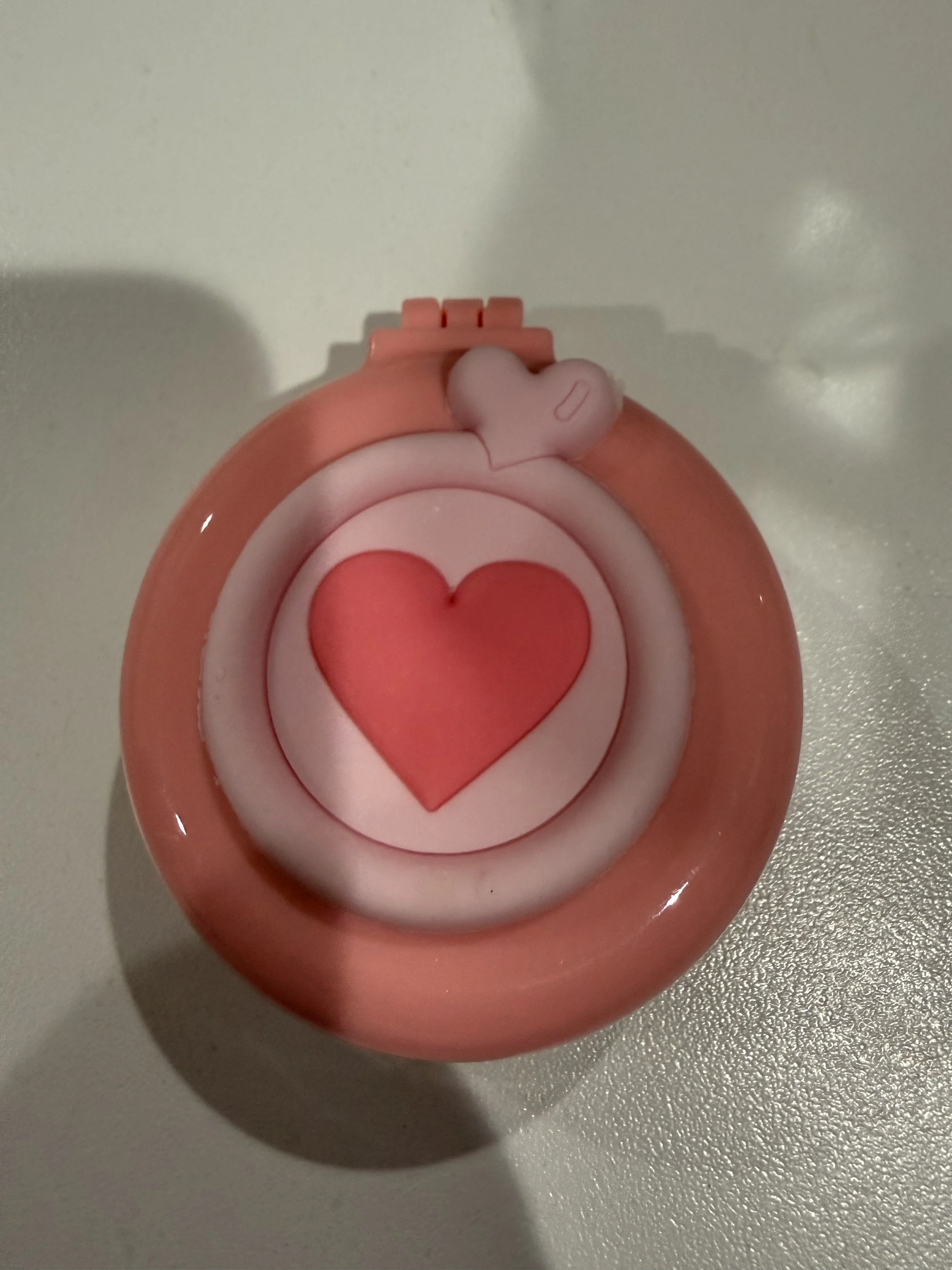 Heart compact/hair brush