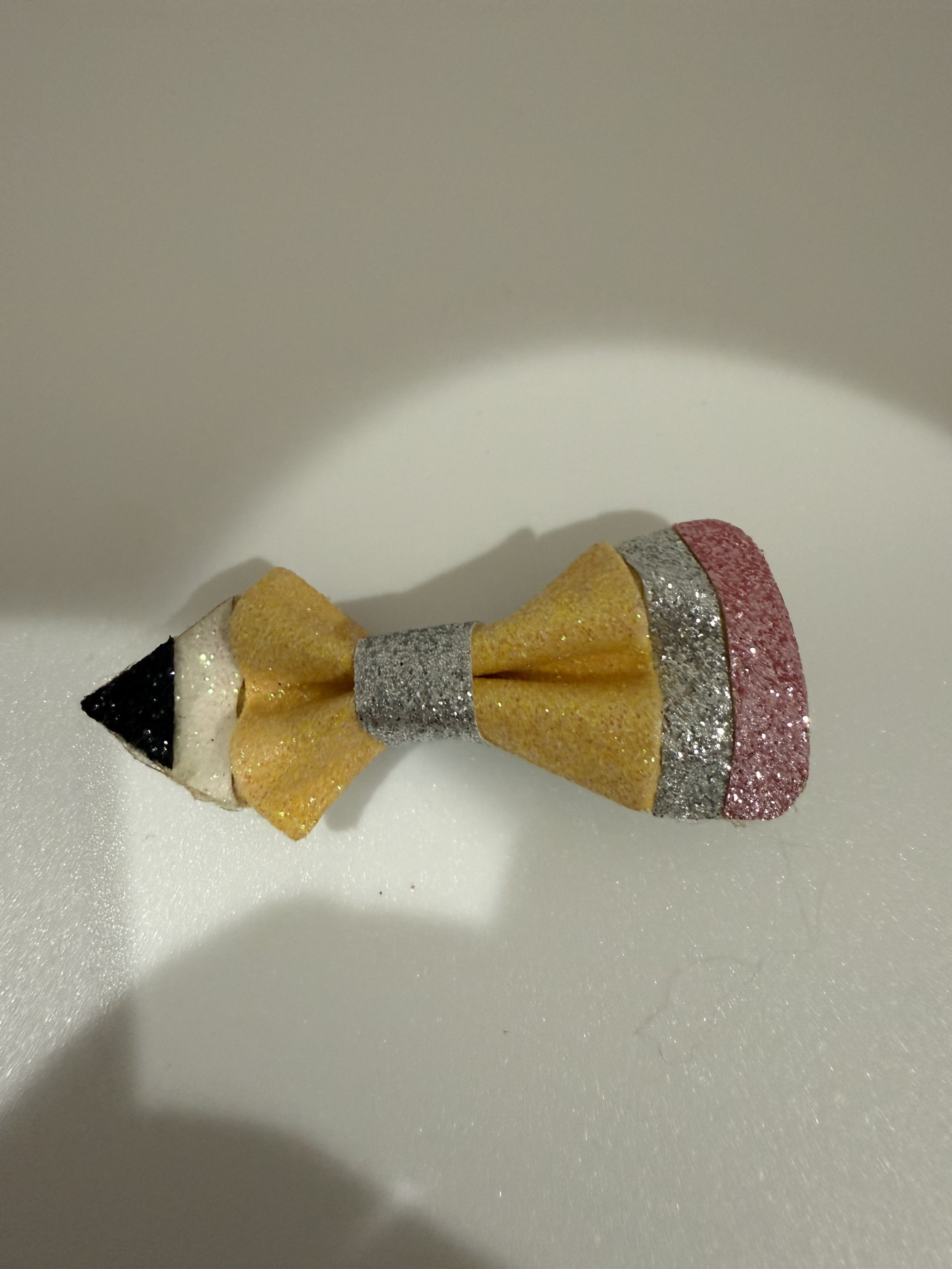 Pencil hair bow clip