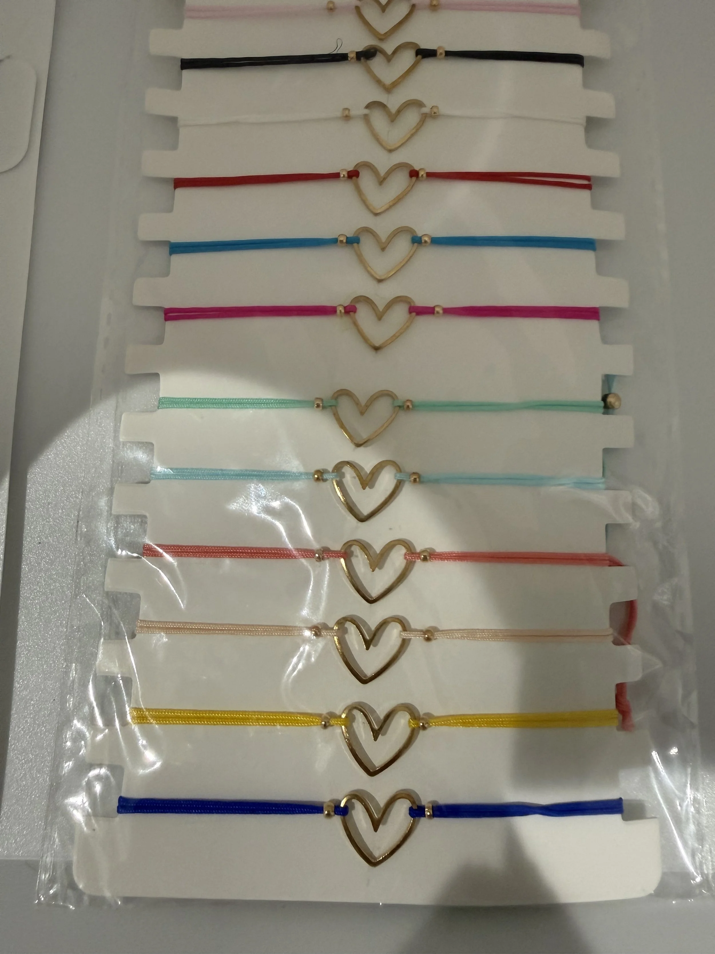 Set of 12 heart bracelets
