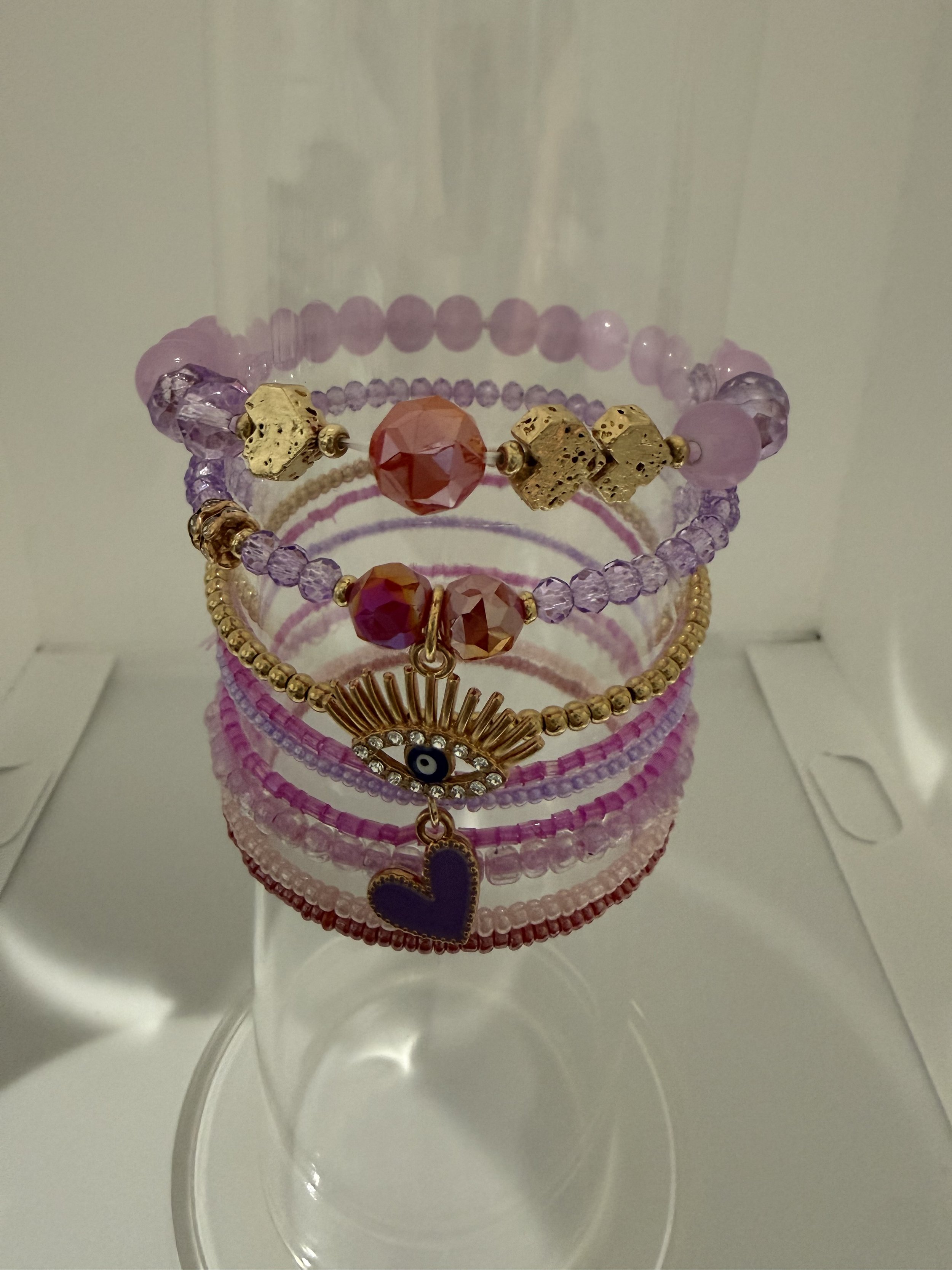 Purple set of bracelets