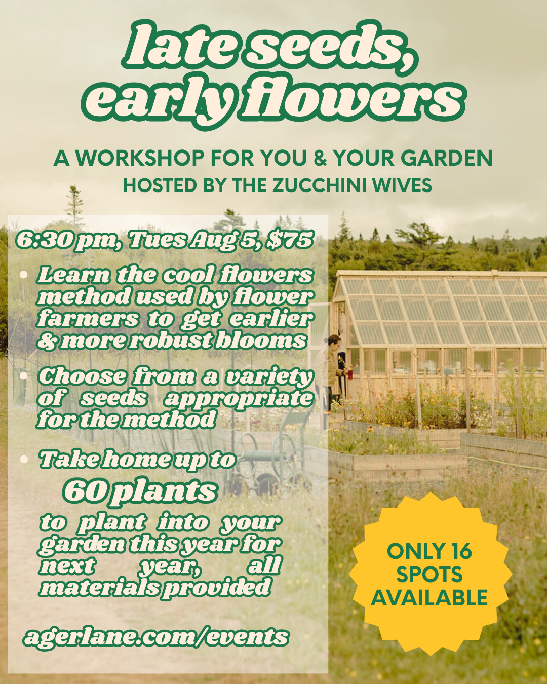Late Seeds Early Flowers | A Workshop for You and Your Garden