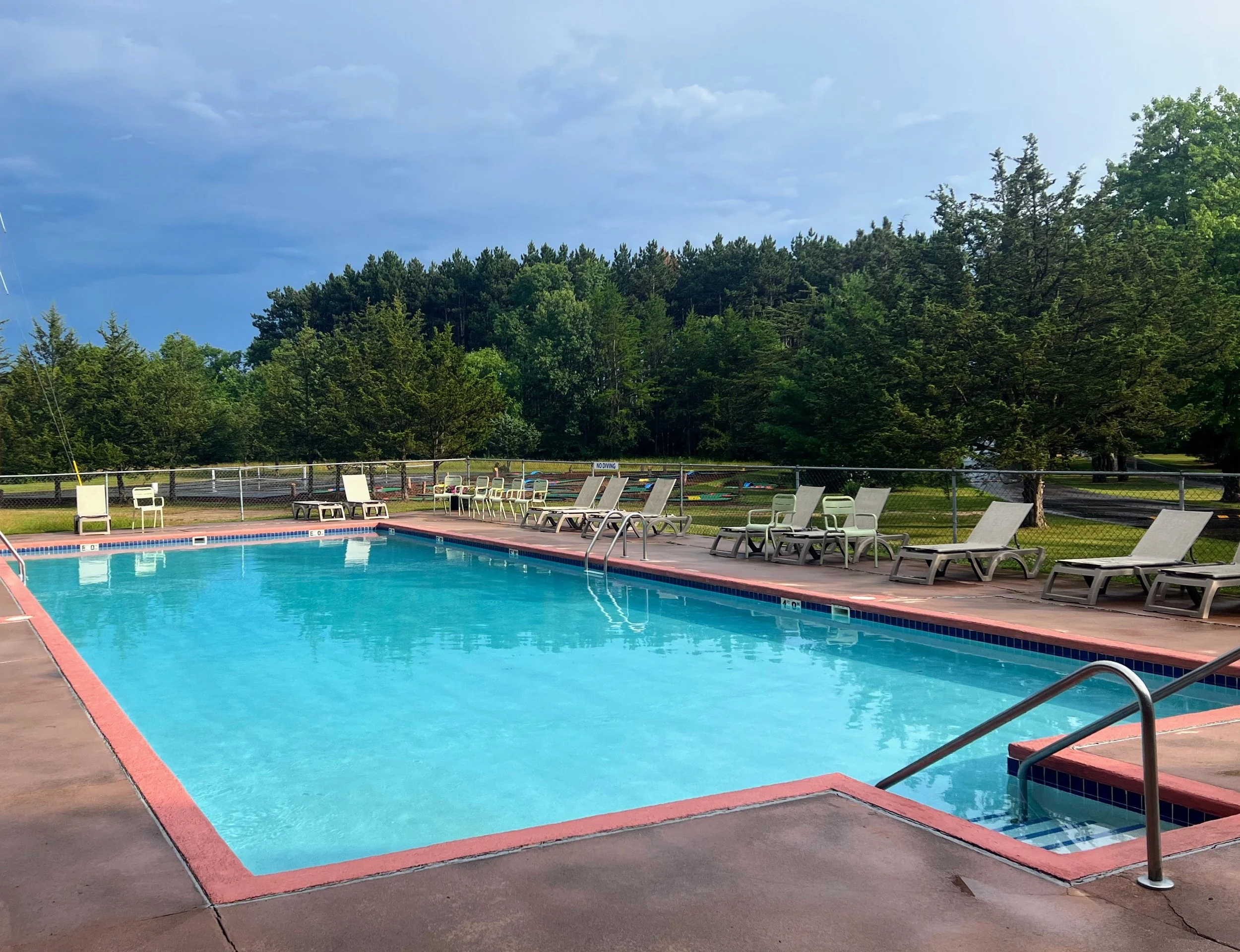 heated large swimming pool