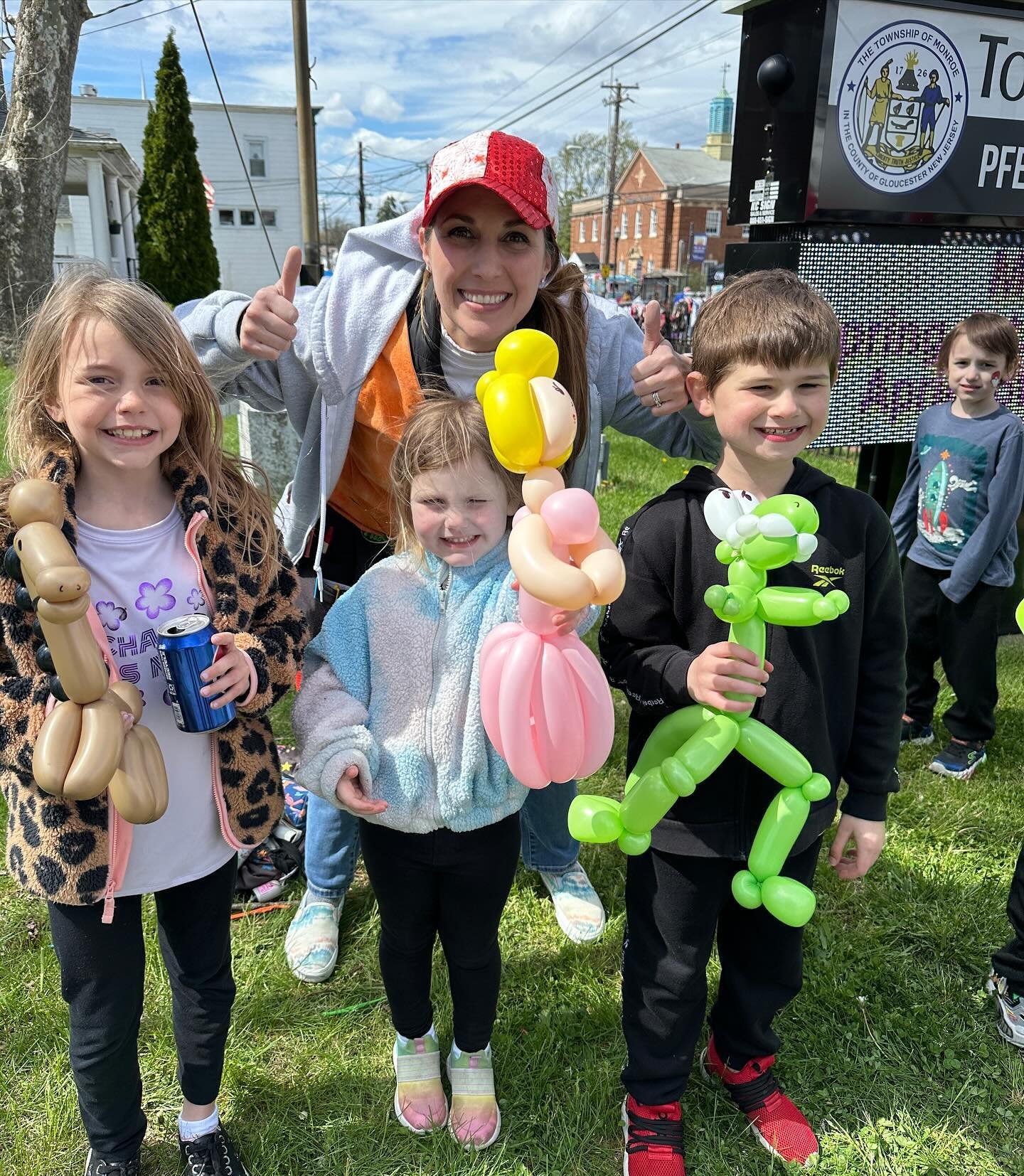 Stilts + balloons is tough combo on a windy day, so my  event today turned into just balloons from the ground, very bundled up! 💨

It is always fun to be at Monroe Twp events! My next one here will be in two weeks on 4/27 at The Autism Awareness Day