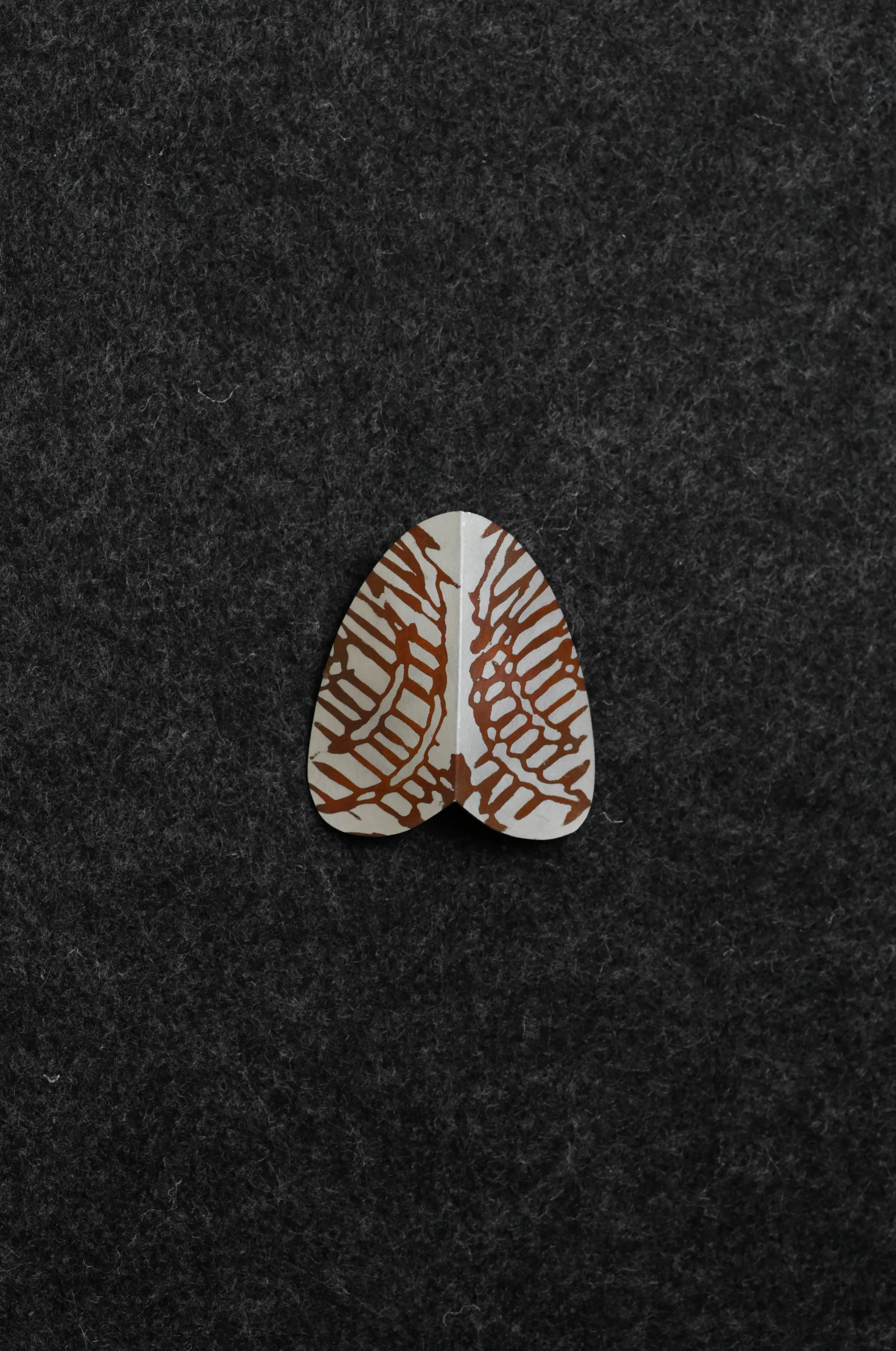 Mokume Moth Brooch by Jasper Goldney