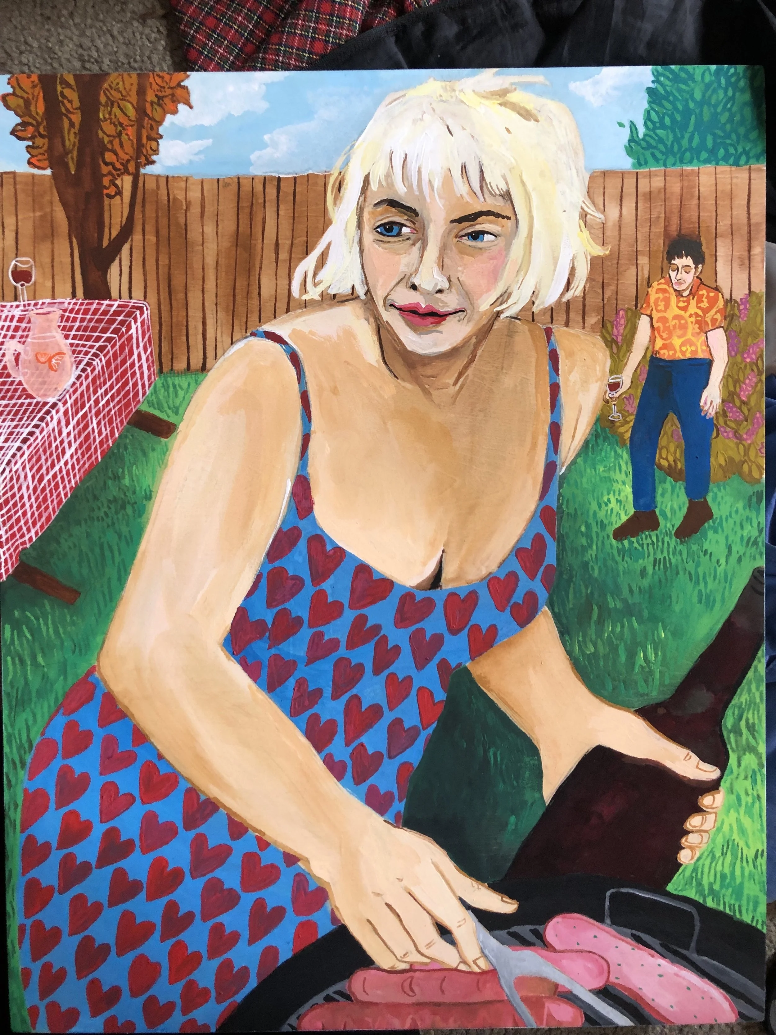 ..‘Who’s coming to the bbq? (I made this in a dog sitting house. I made this alone in a house that I was dog sitting with so don’t have much feeling about this piece apart from Patricia Arquette is ho