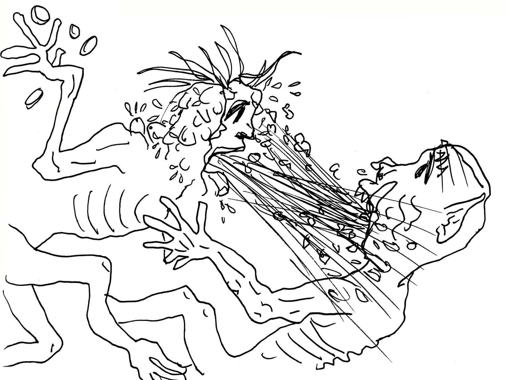 Disfigured Beggars Vomiting