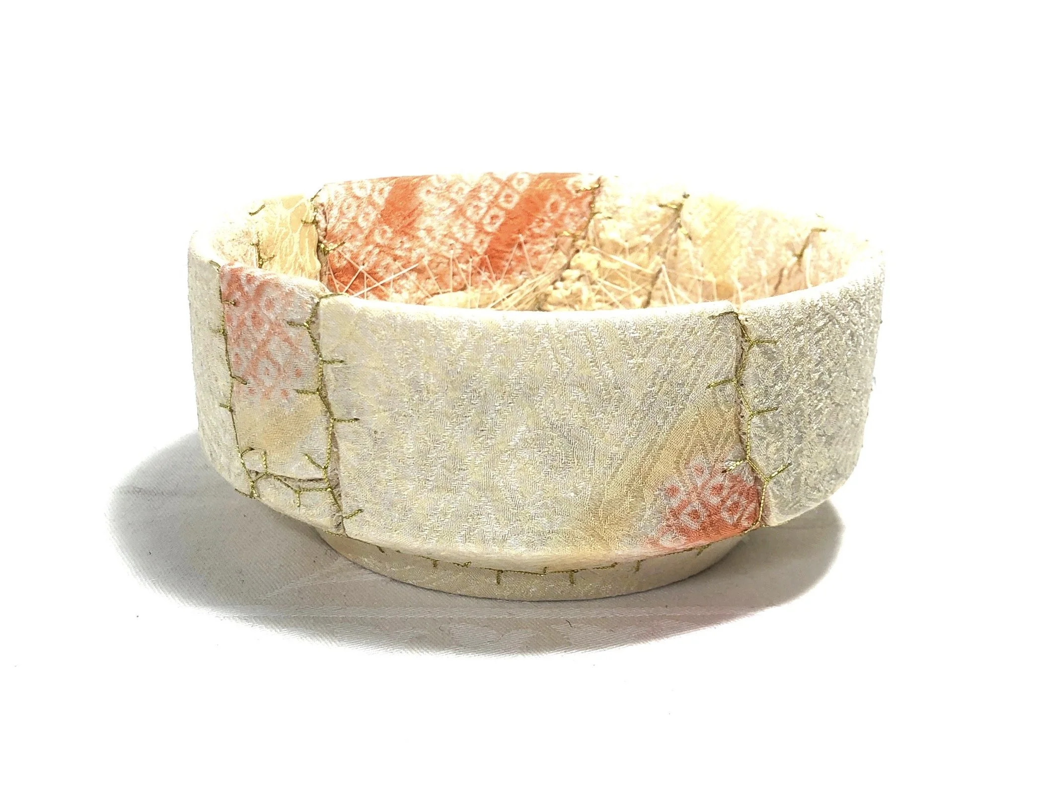 Textile Kintsugi - Yellow Dish by Tamara Russell