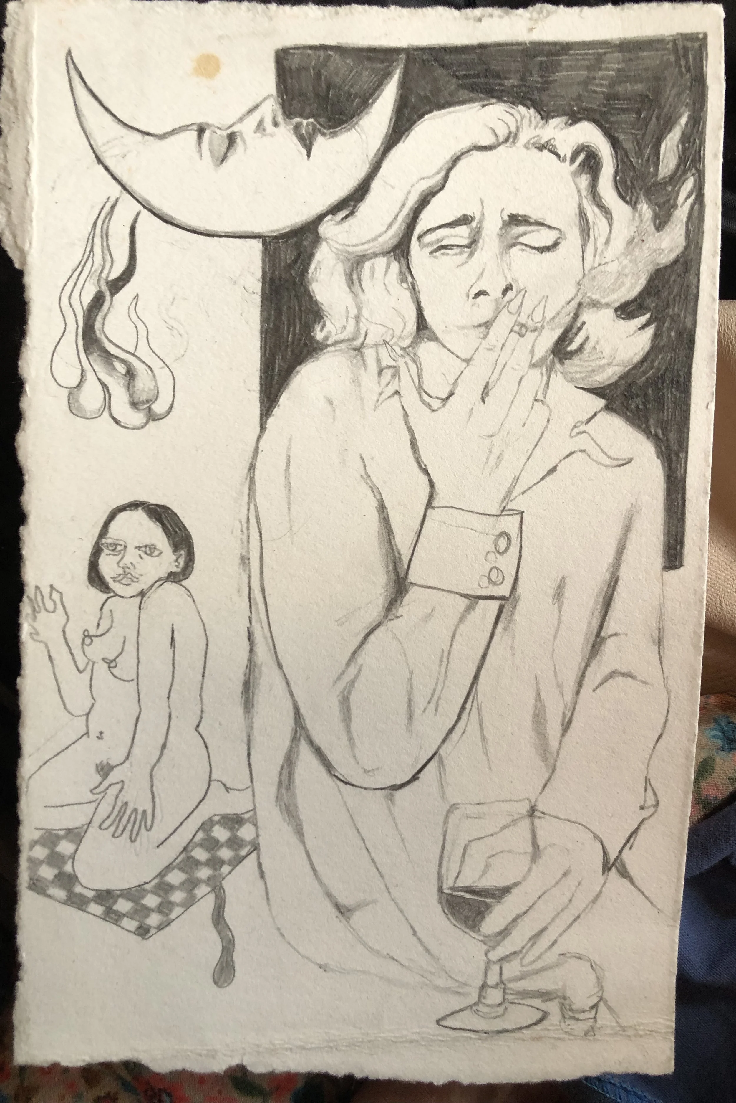 A woman under the opening night. (Made after Gena rowlands death <I think > and after I went to Jacob’s house for the first time. We watched opening night. Special to me. I made this sober and on a Fr