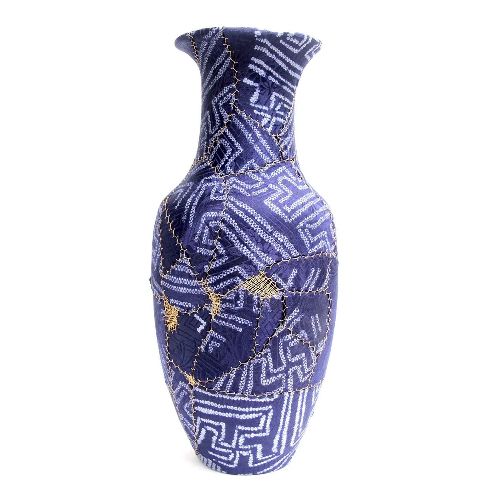 Textile Kintsugi - Blue vase by Tamara Russell