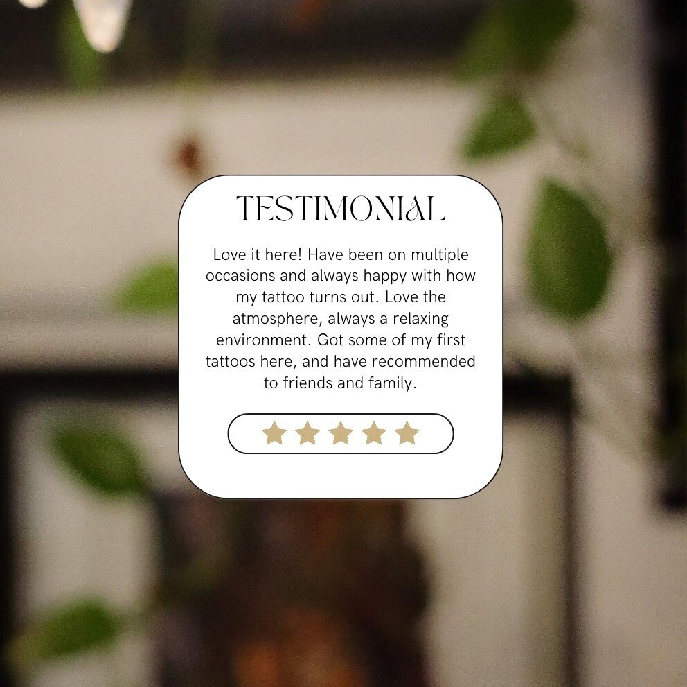 Another beautiful review we are so grateful for! We adore you all, thank you for supporting us as artists!⁠
⁠
Have you visited our studio and been tattooed by one of the talented artists? We would love to hear from you if so!⁠
⁠
Give us a google revi