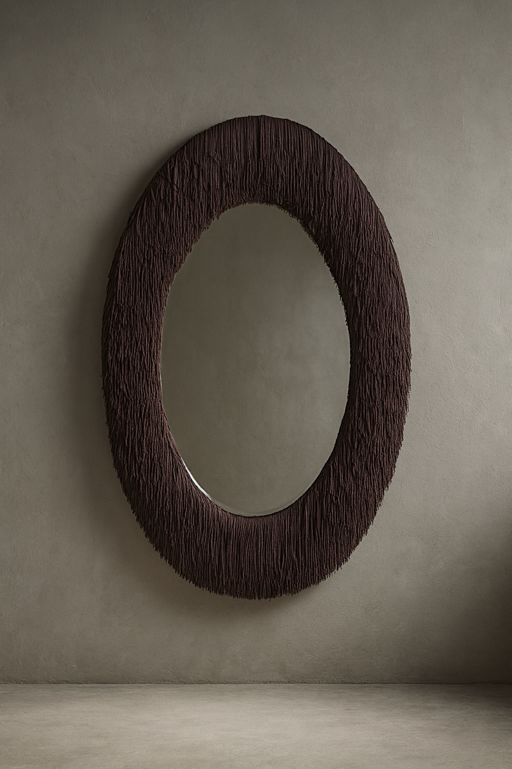 Bordeaux Noir Oval Fringe Mirror