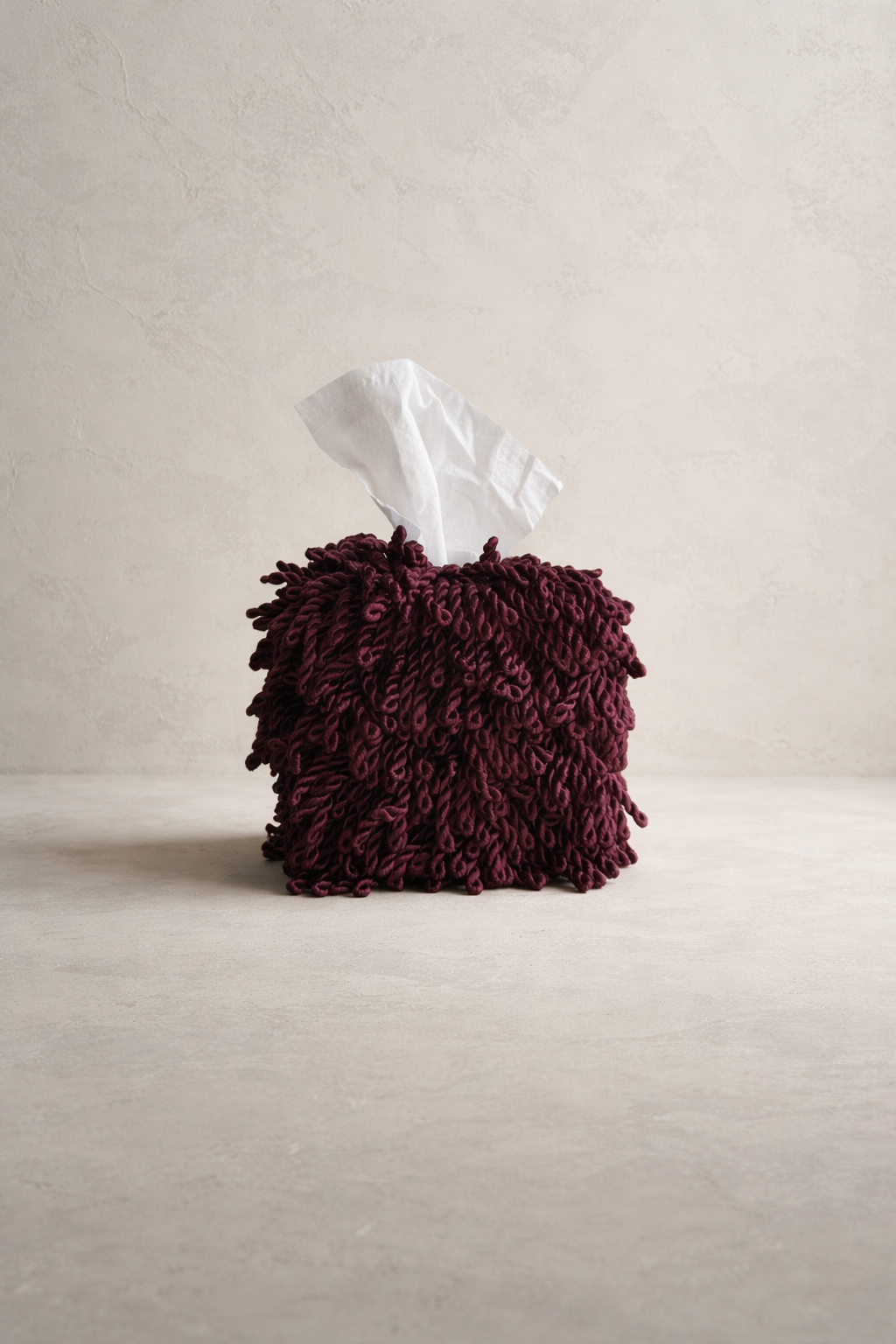 Wild Aubergine Fringe Tissue Box Cover