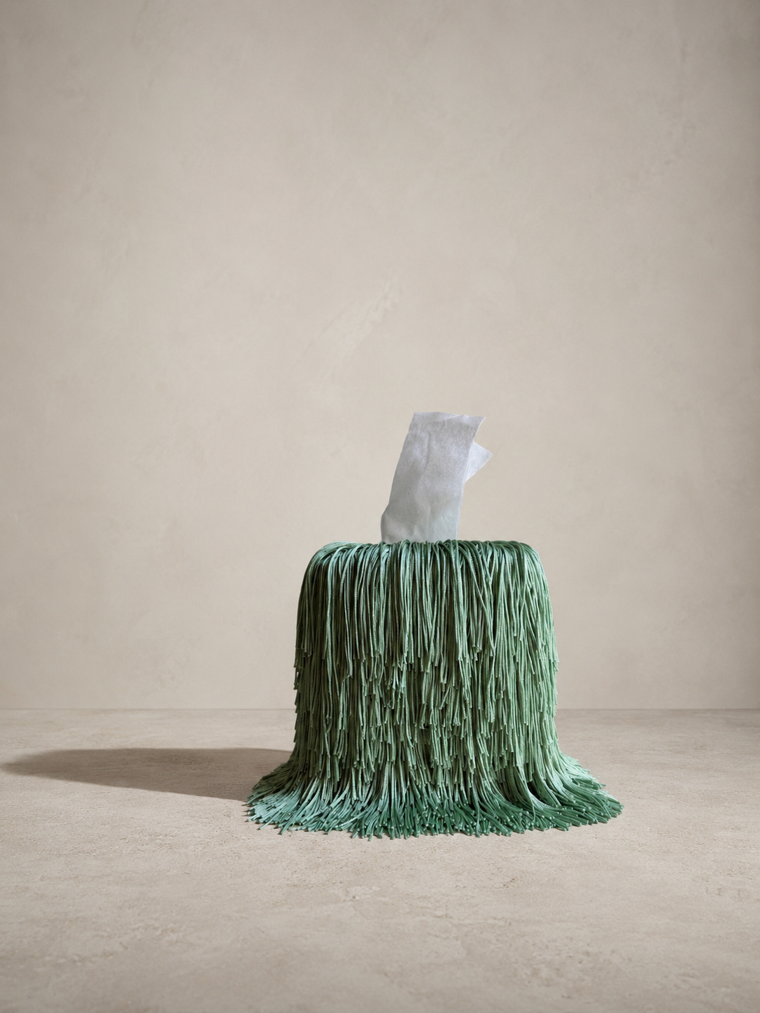 Sea Glass Spill Edit Fringe Tissue Box Cover