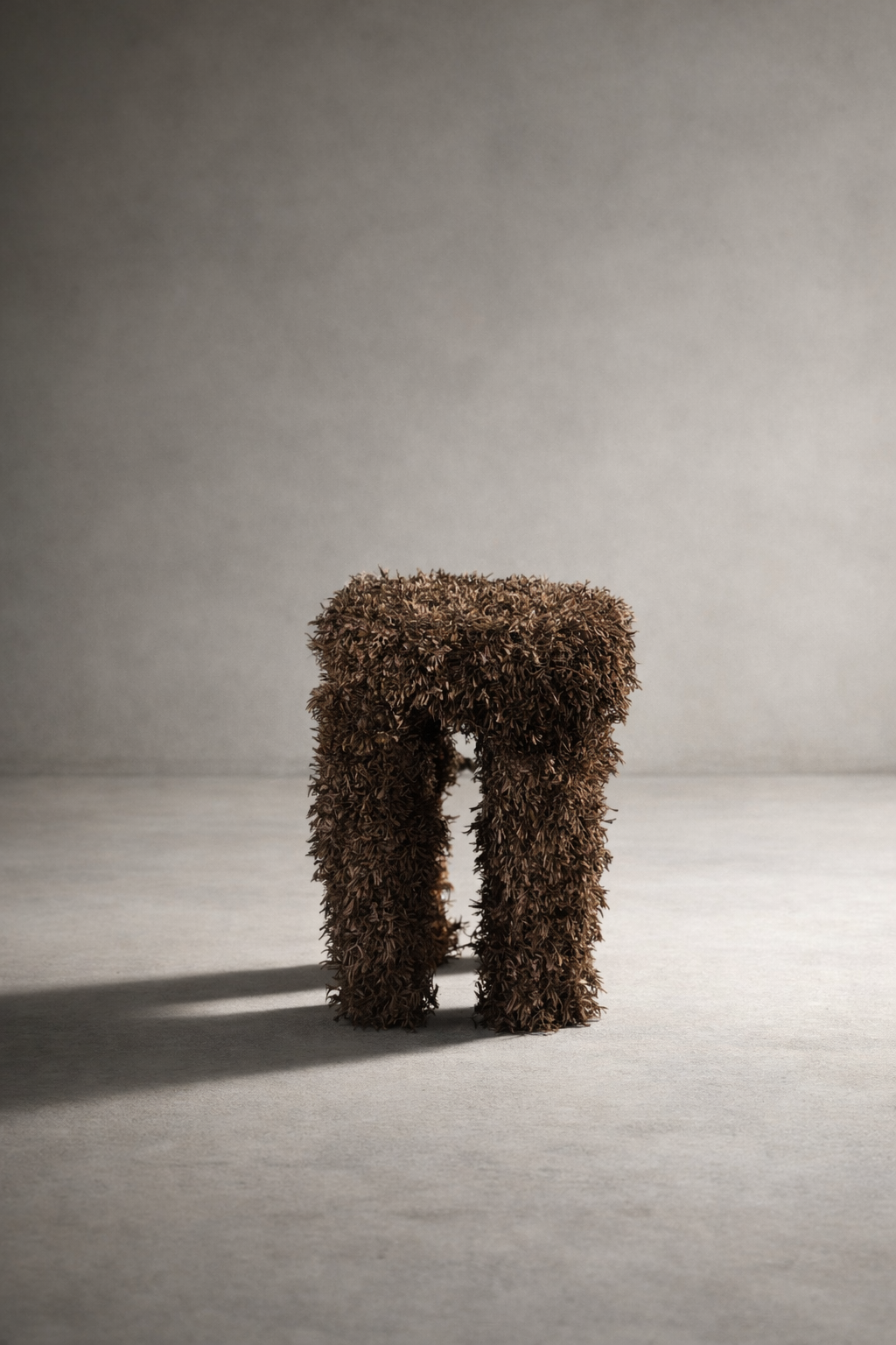 Teddy Side Table — fringe-wrapped sculptural side table designed by Amber Renee Hansen