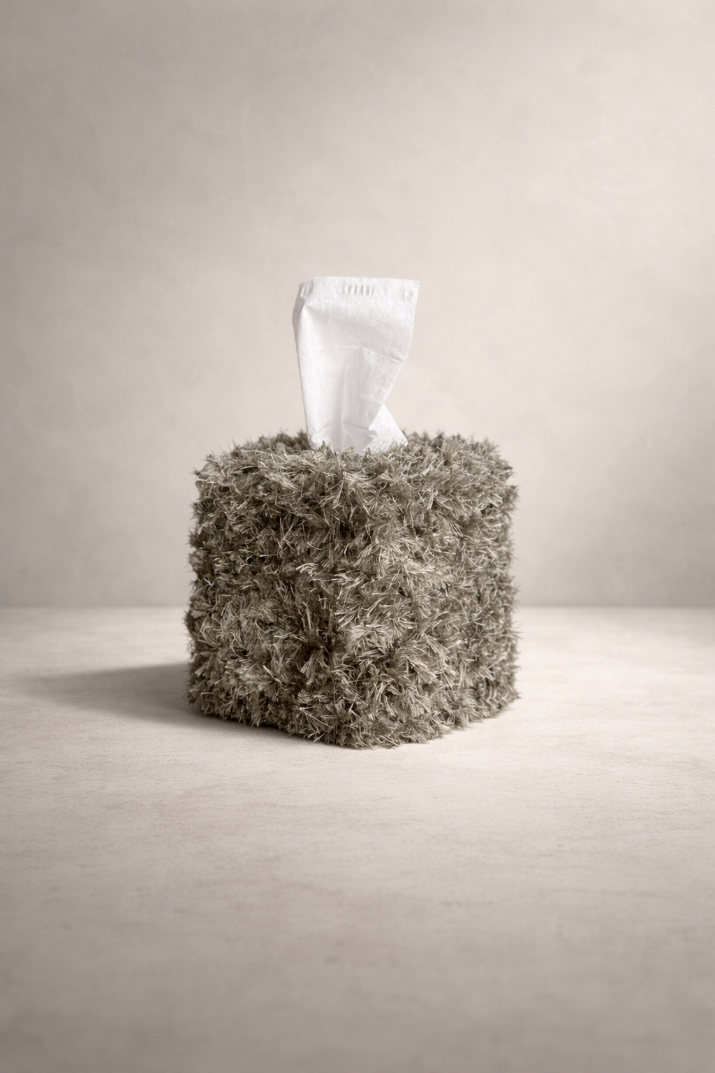 Muted Sage Teddy Tissue Box Cover