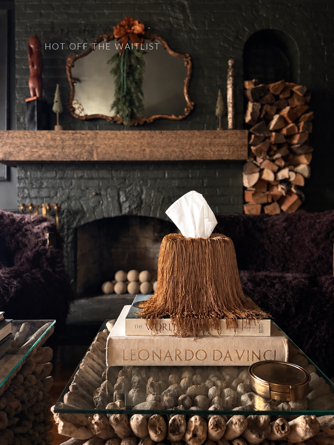Golden Amber Fringe Tissue Box Cover Spill Edit