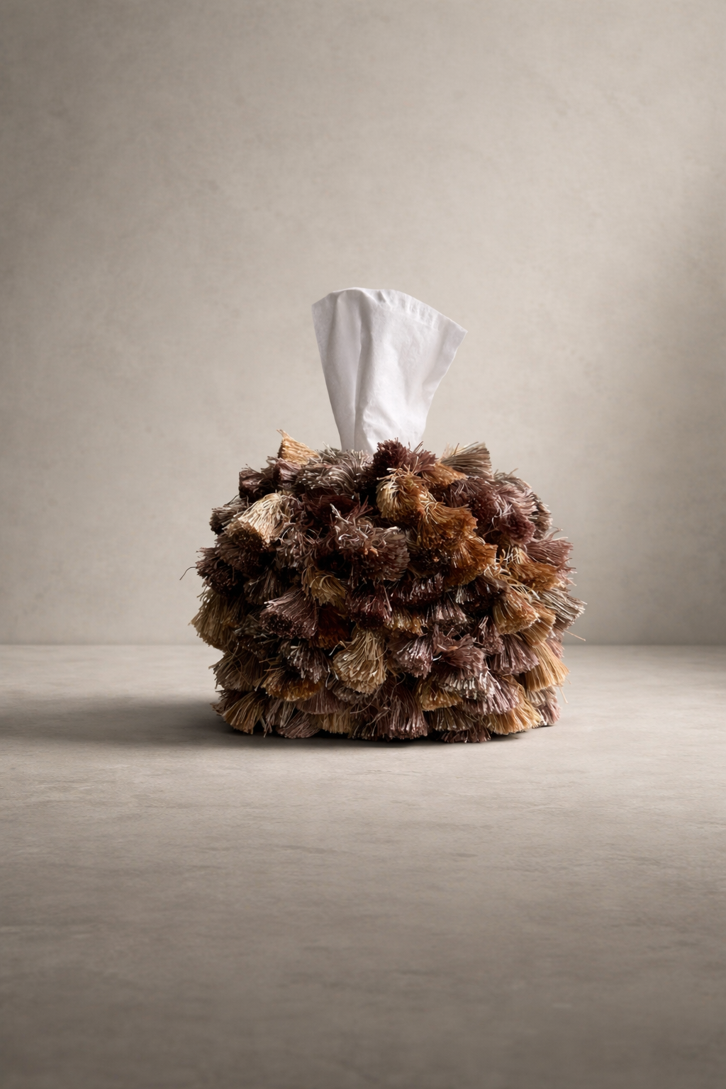 Rosé Dune Tassel Tissue Box Cover