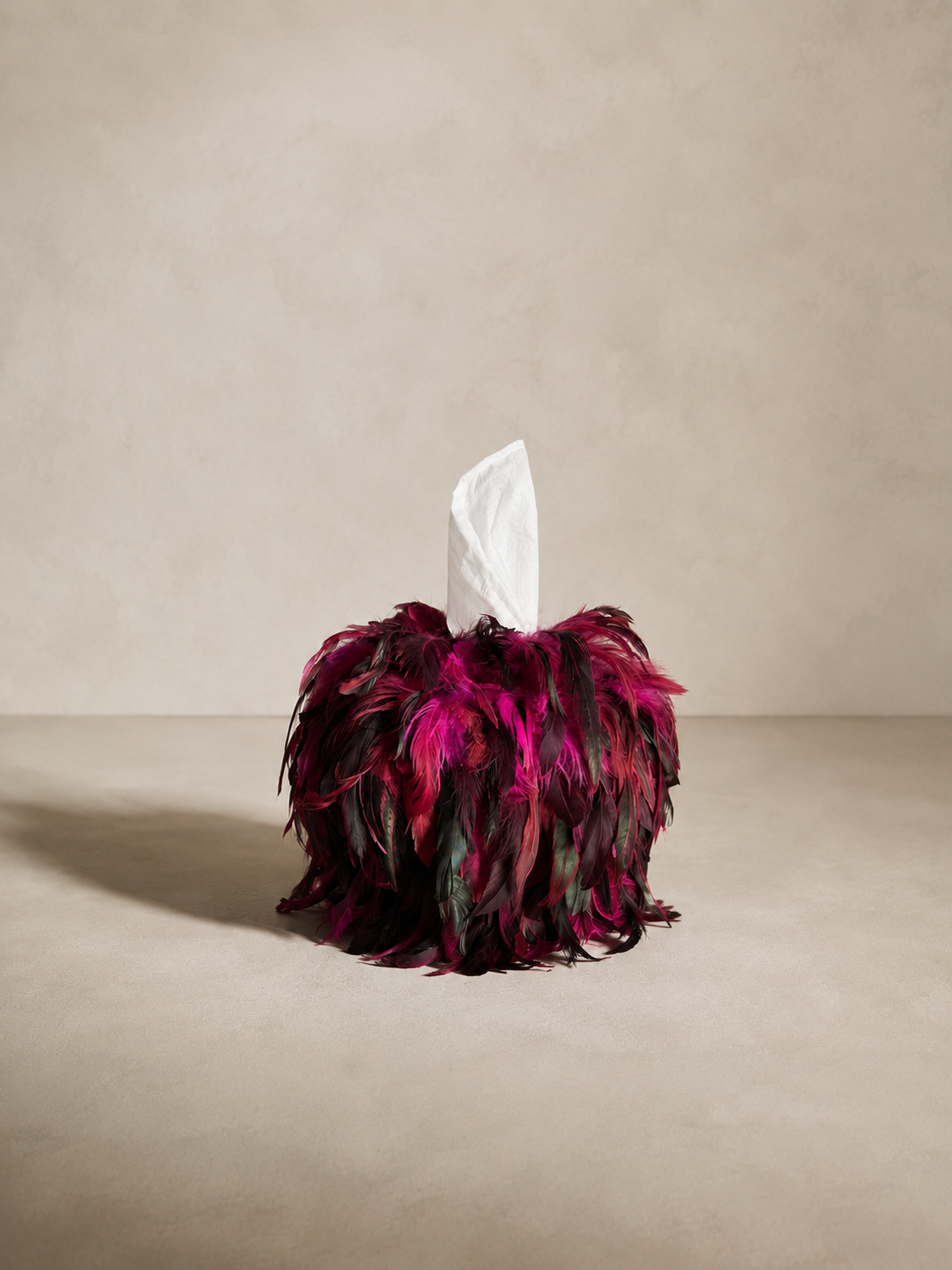 Plume No. 1: Black Orchid Feather Tissue Box Cover