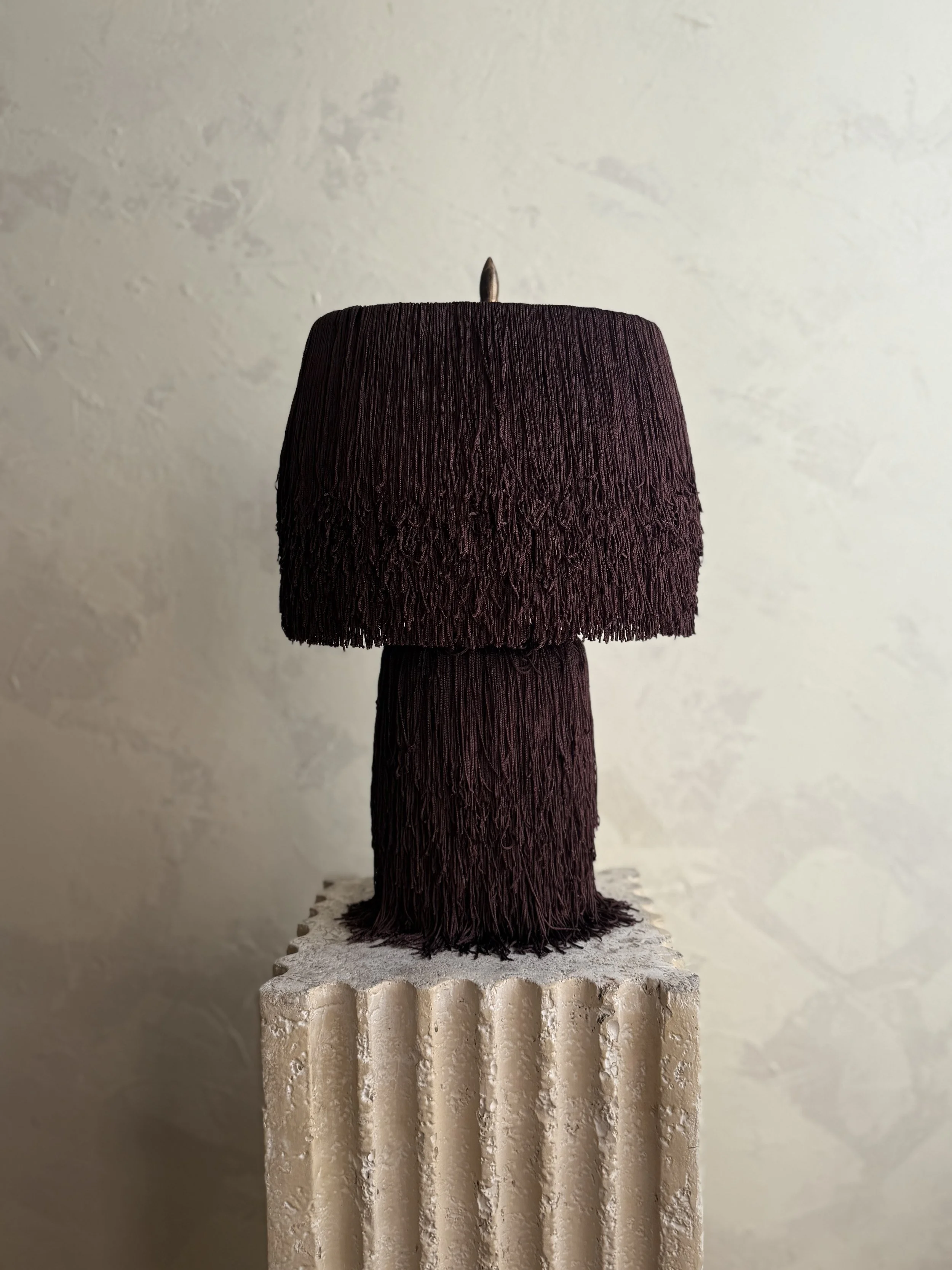 Bordeaux Noir Fringe Spill Table Lamp