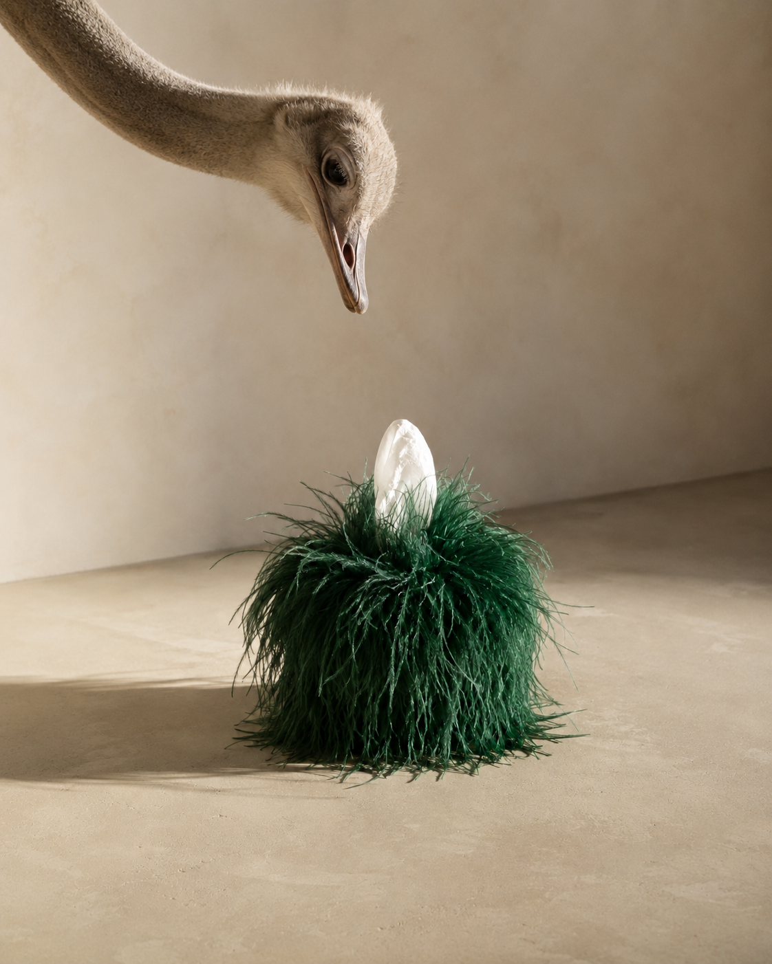 Viridian Ostrich Tissue Box Cover