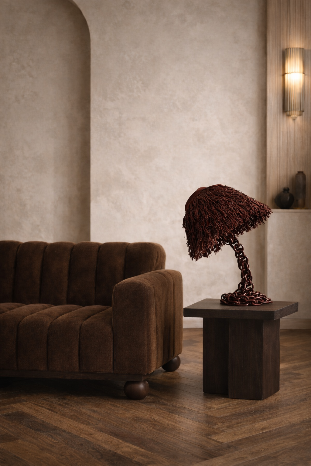 Offset Chain Table Lamp – Merlot