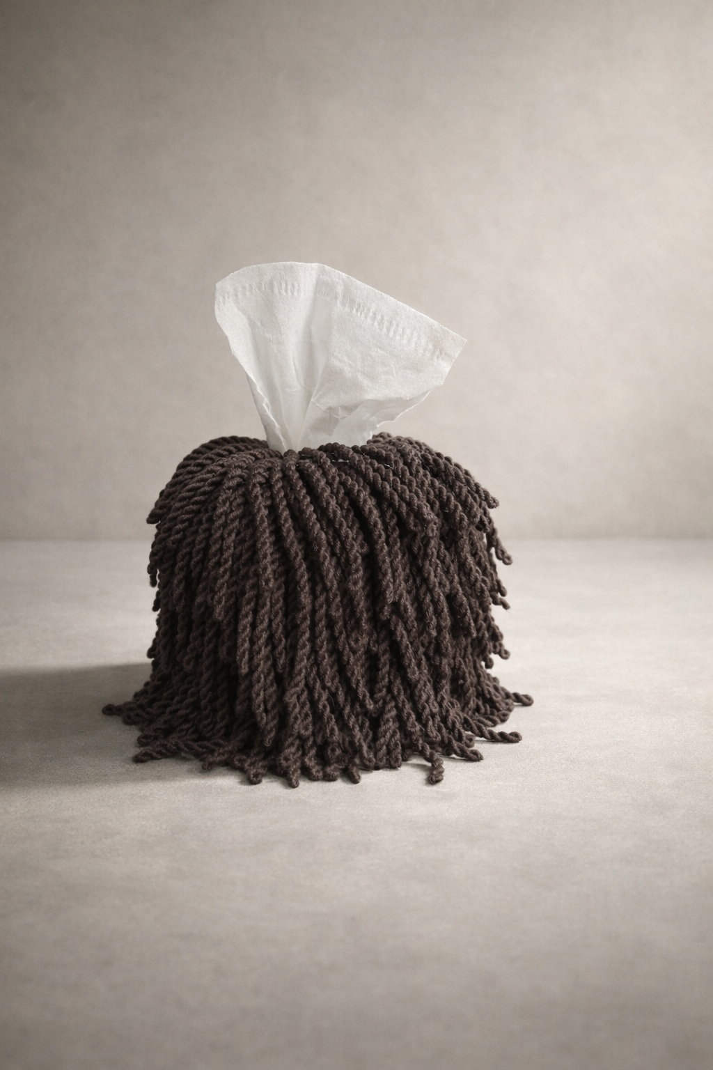 Cacao Licorice Fringe Tissue Box Cover