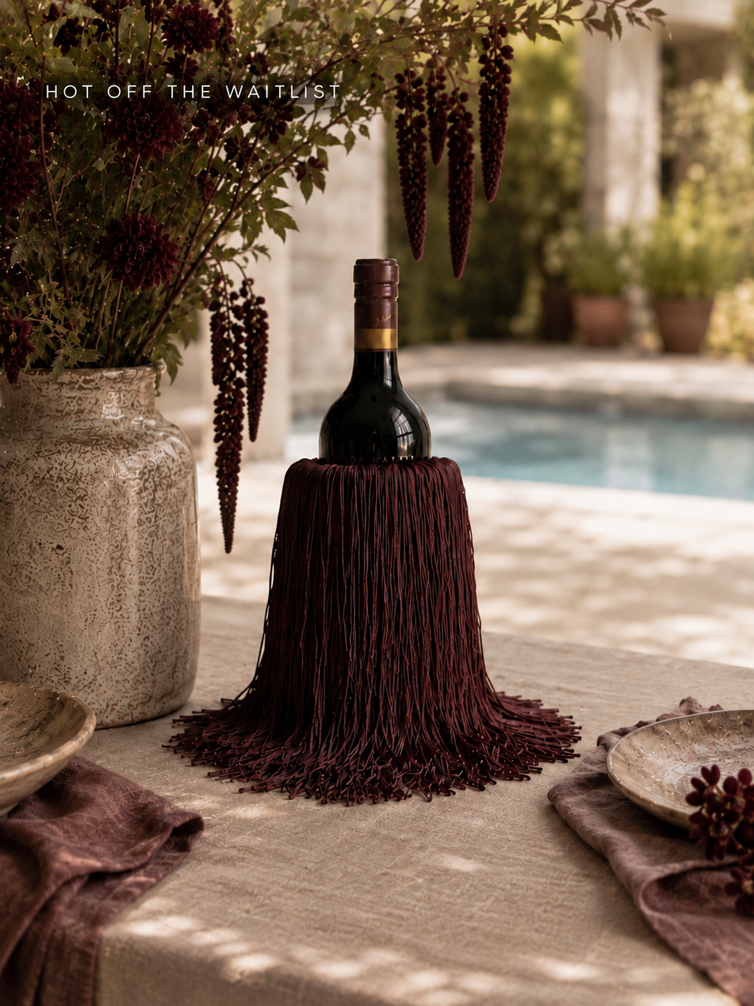 Bordeaux Noir Fringe Marble Wine Chiller
