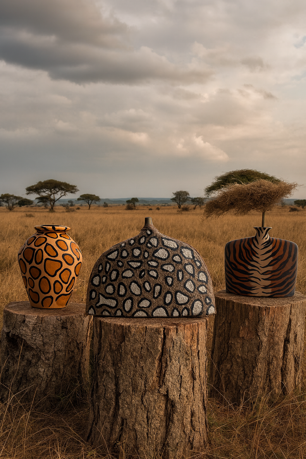 Fringe Discipline vessel by Amber Renee Hansen — cement-coated ceramic form with embedded fringe and porcupine quills, part of the Untamed Collection.