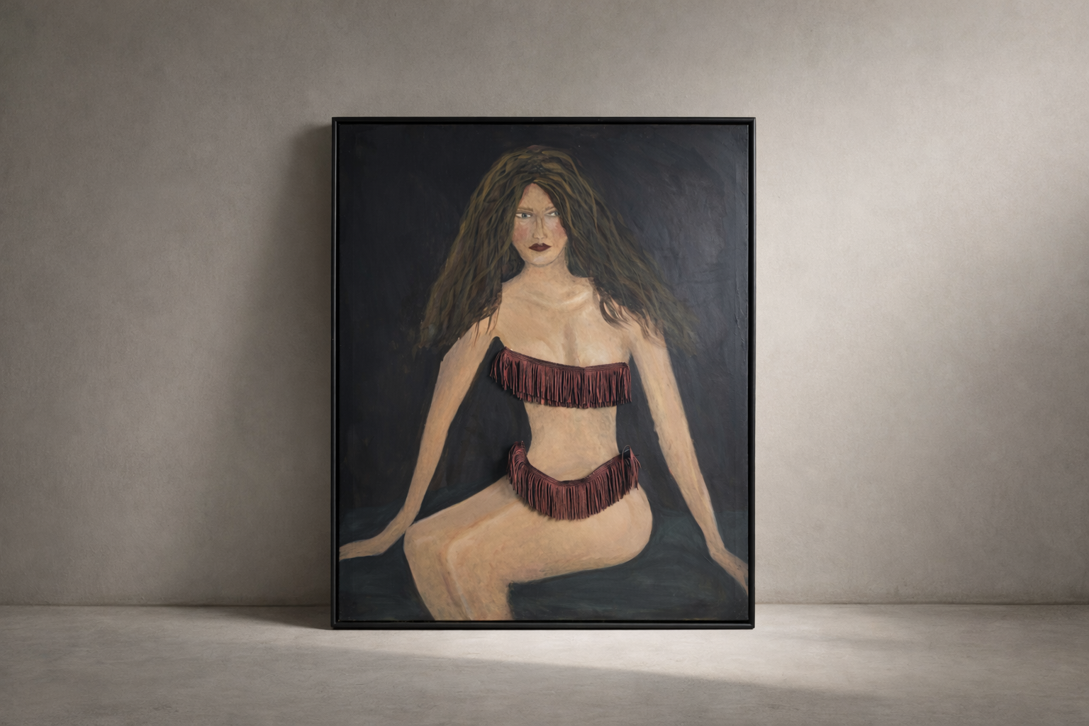 Framed canvas titled Her, Still from The Female Edit featuring the female form with interchangeable tassel elements