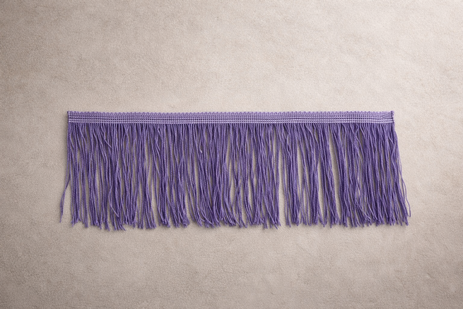 Iris violet fringe tissue box cover with cascading spill fringe by Amber Renee Hansen