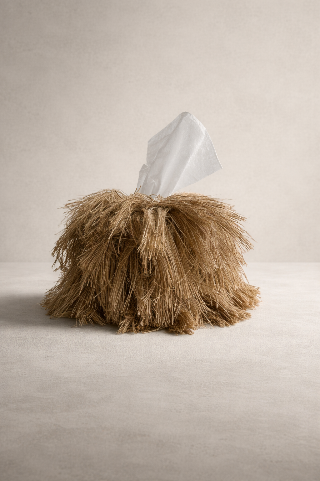 Rooted Jute Fringe Tissue Box Cover
