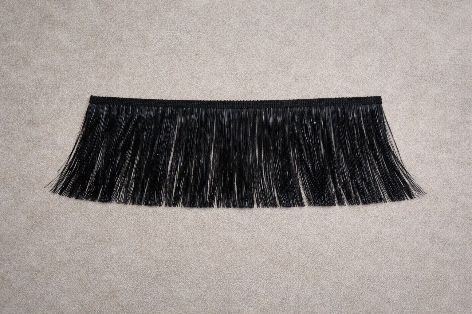 Black Static tinsel fringe for tissue box cover