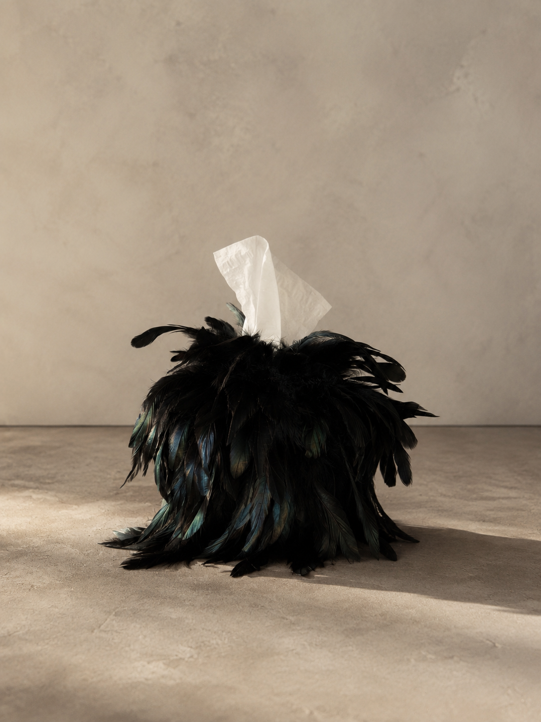 Midnight Feather Tissue Box Cover