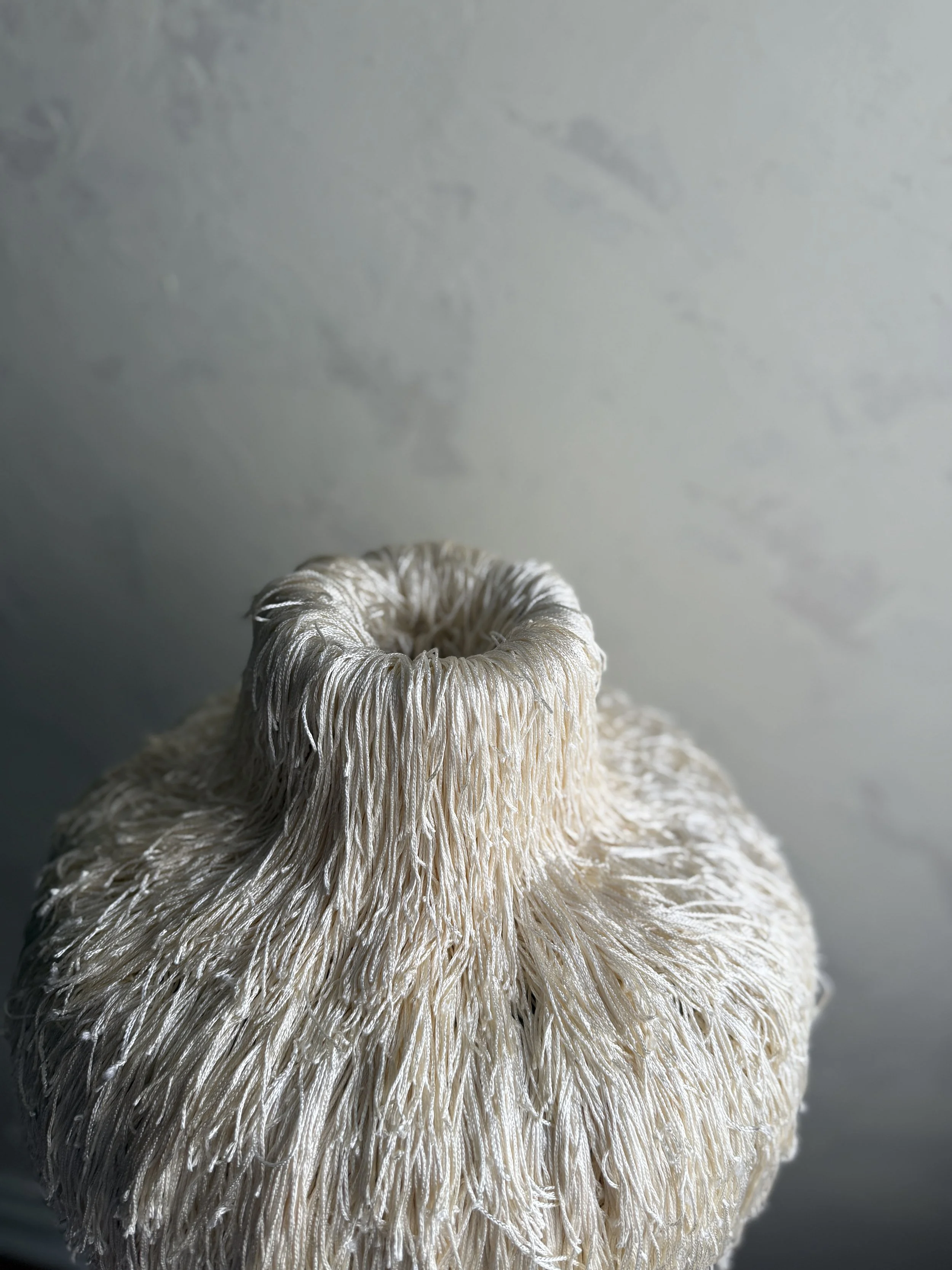 Datum Vessel in all cream fringe finish