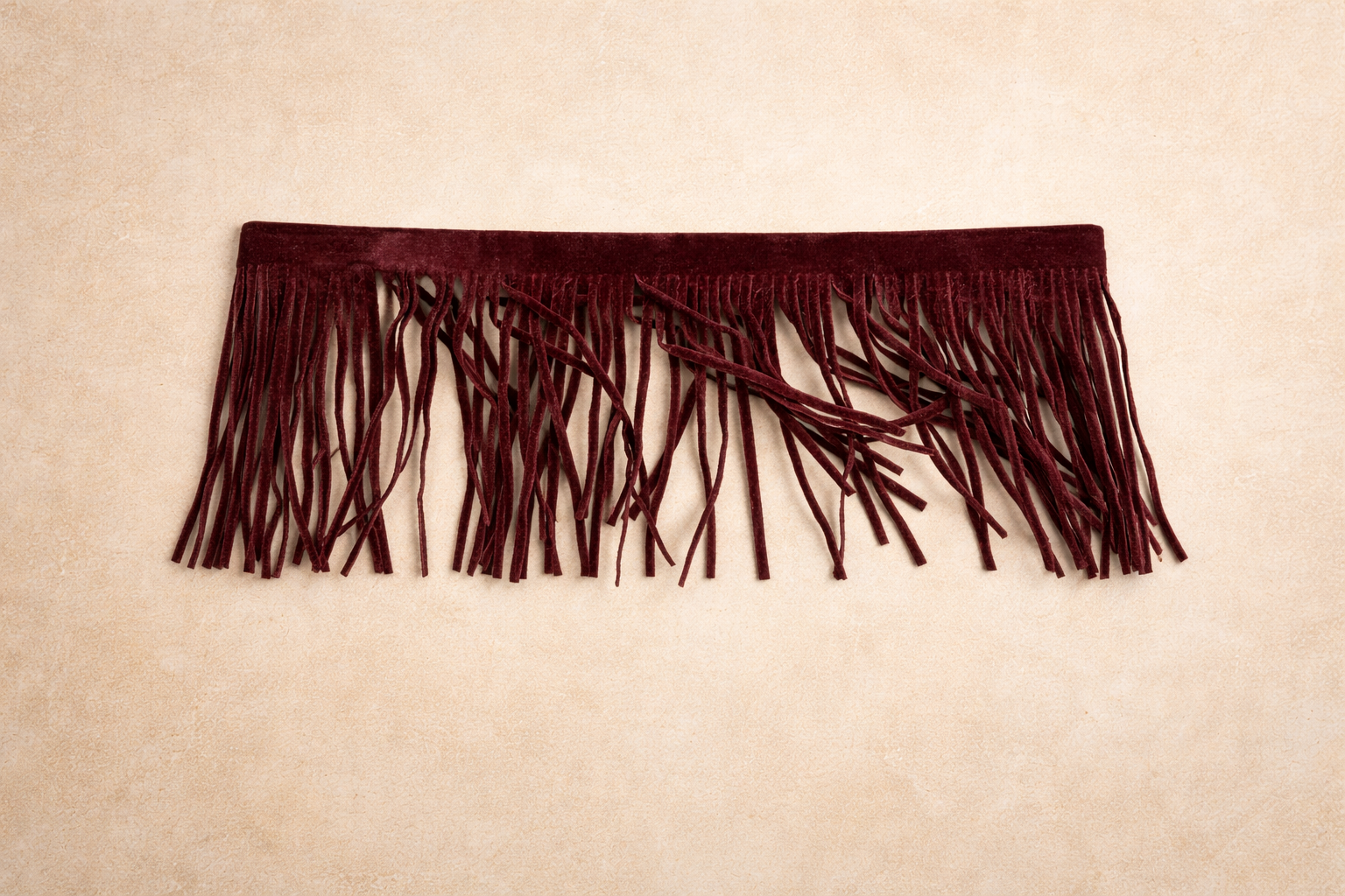 Close-up of fringe texture detail.