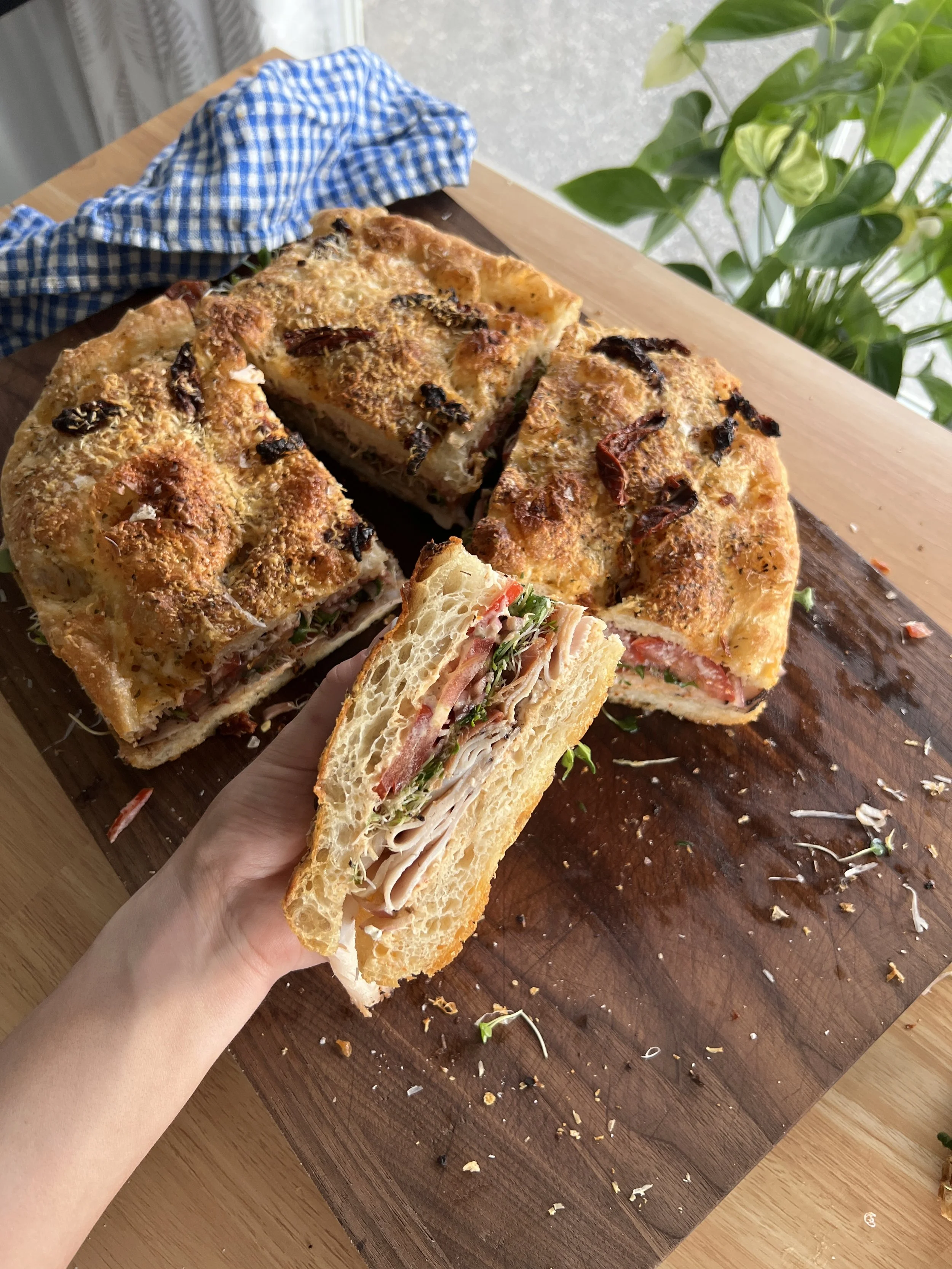 Sun-dried Tomato Focaccia Turkey Sandwich