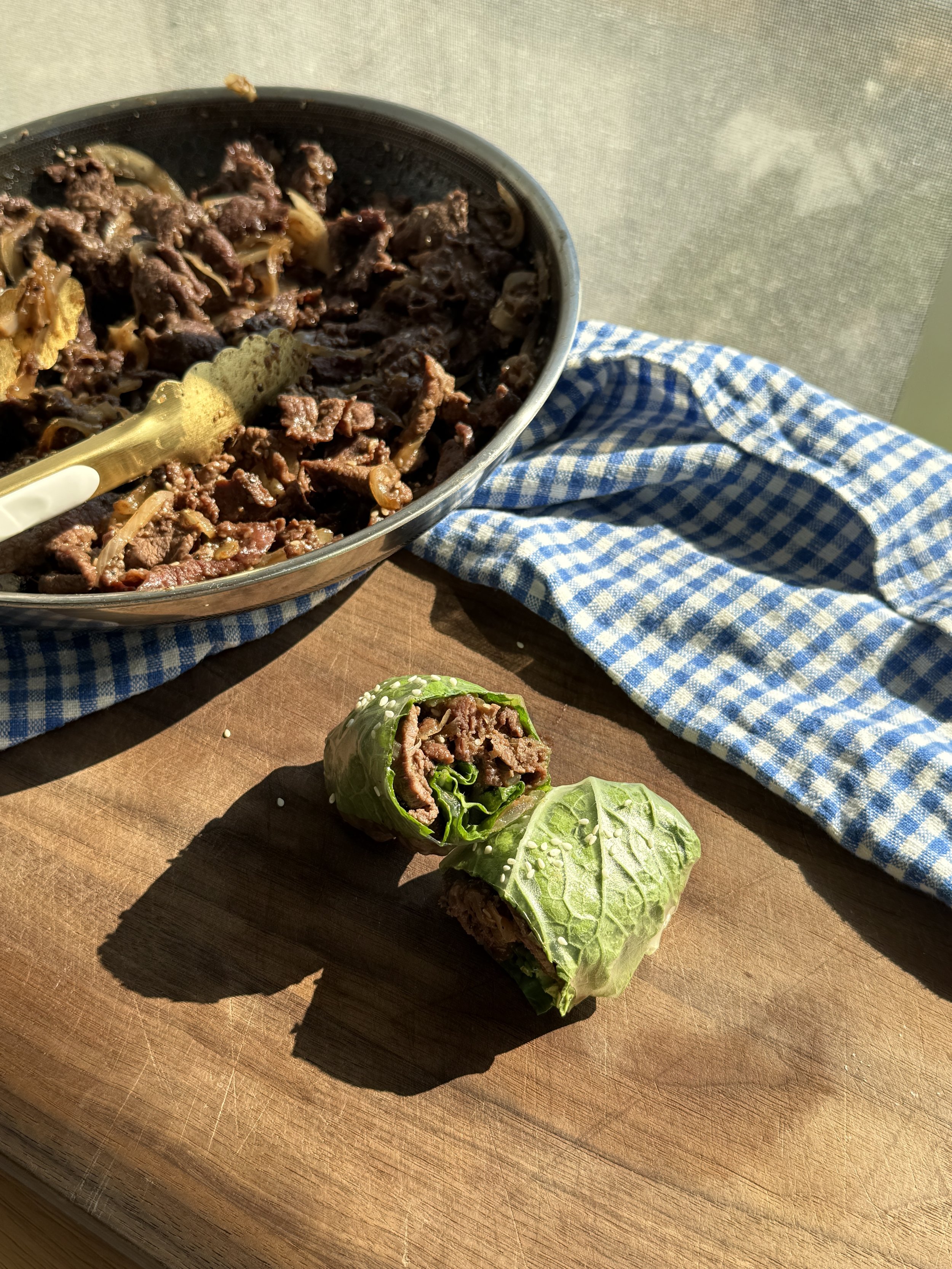 Garlic Sesame Beef Spring Rolls