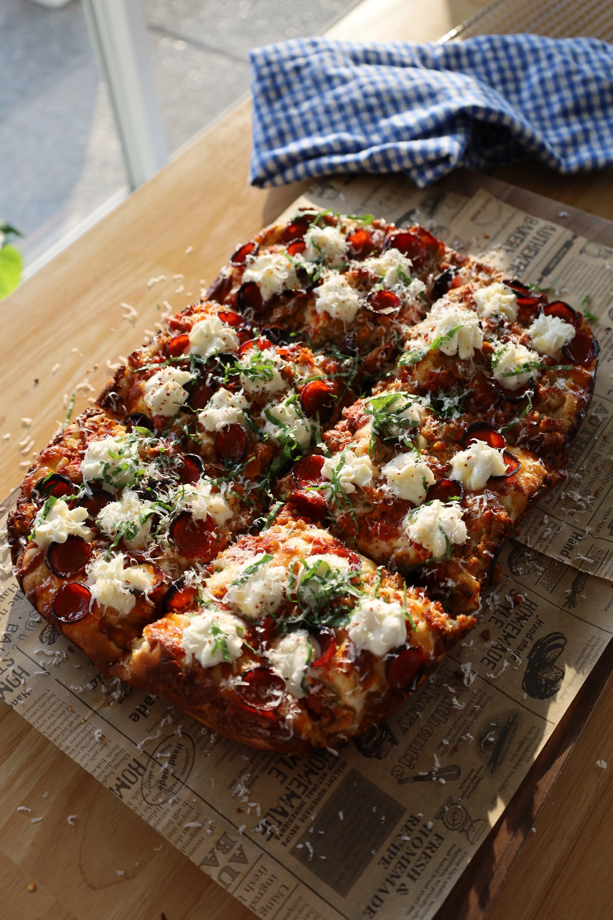 Detroit-Style Pizza with Whipped Ricotta